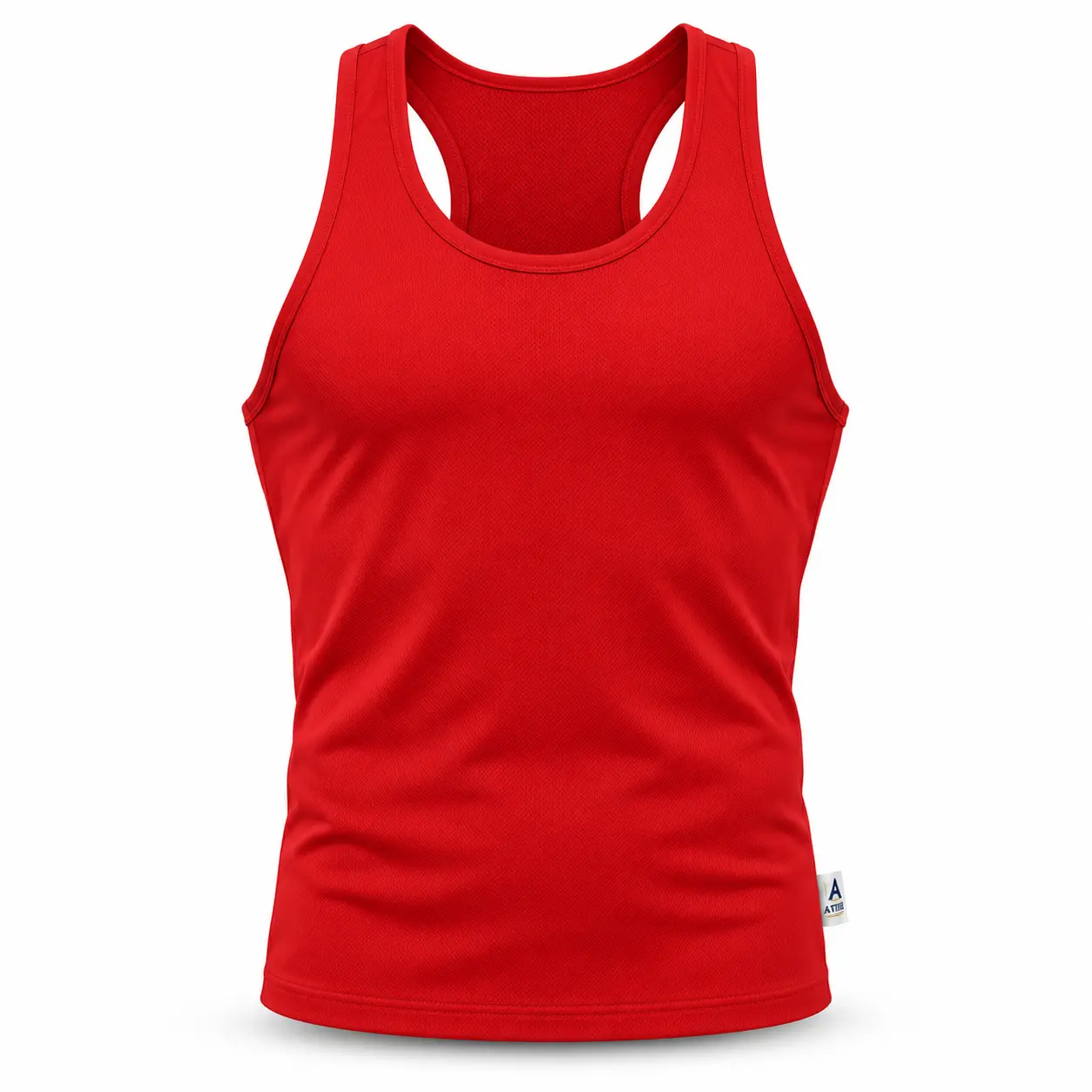 Athletic Fit Muscle Fit Gym Vest - front AI design mockup - Attirings