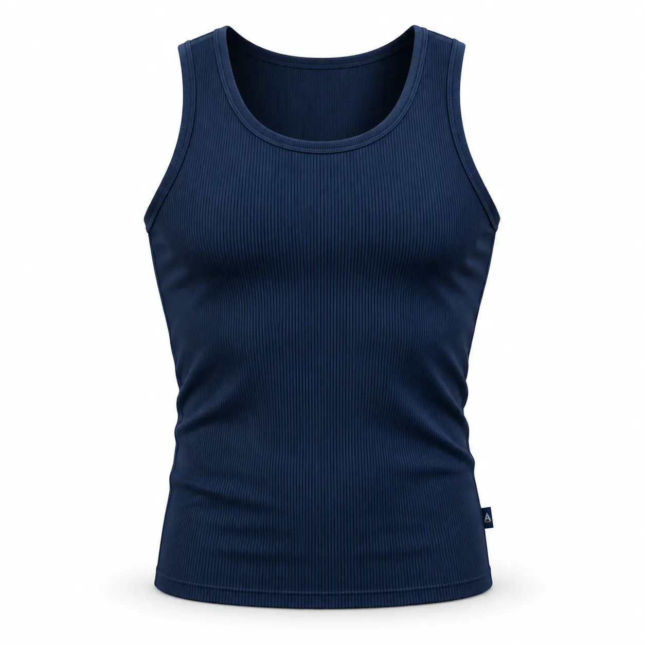 Athletic Fit Ribbed Gym Vest - front AI design mockup - Attirings