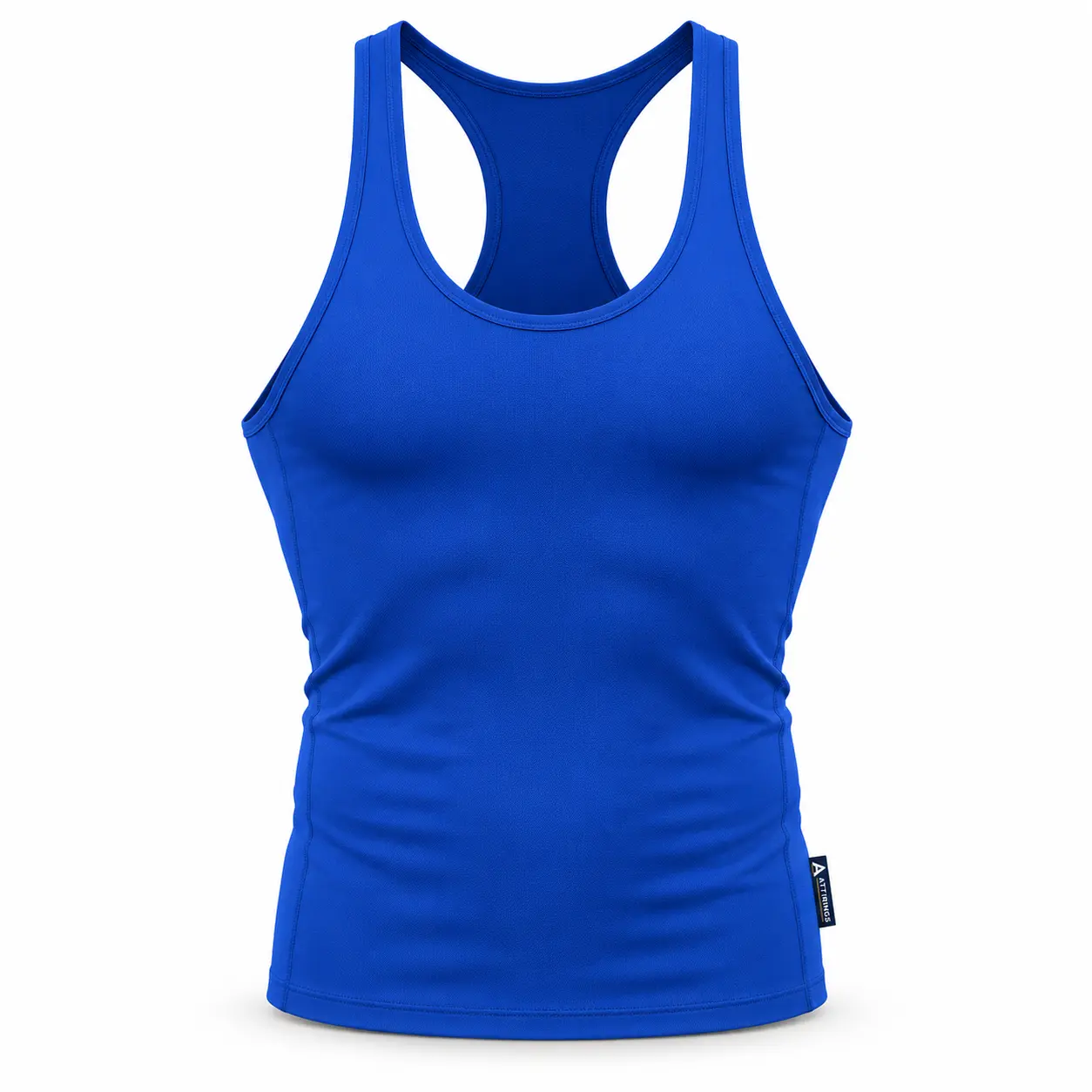 Compression Fit Stringer Style Gym Vest - front AI design mockup - Attirings