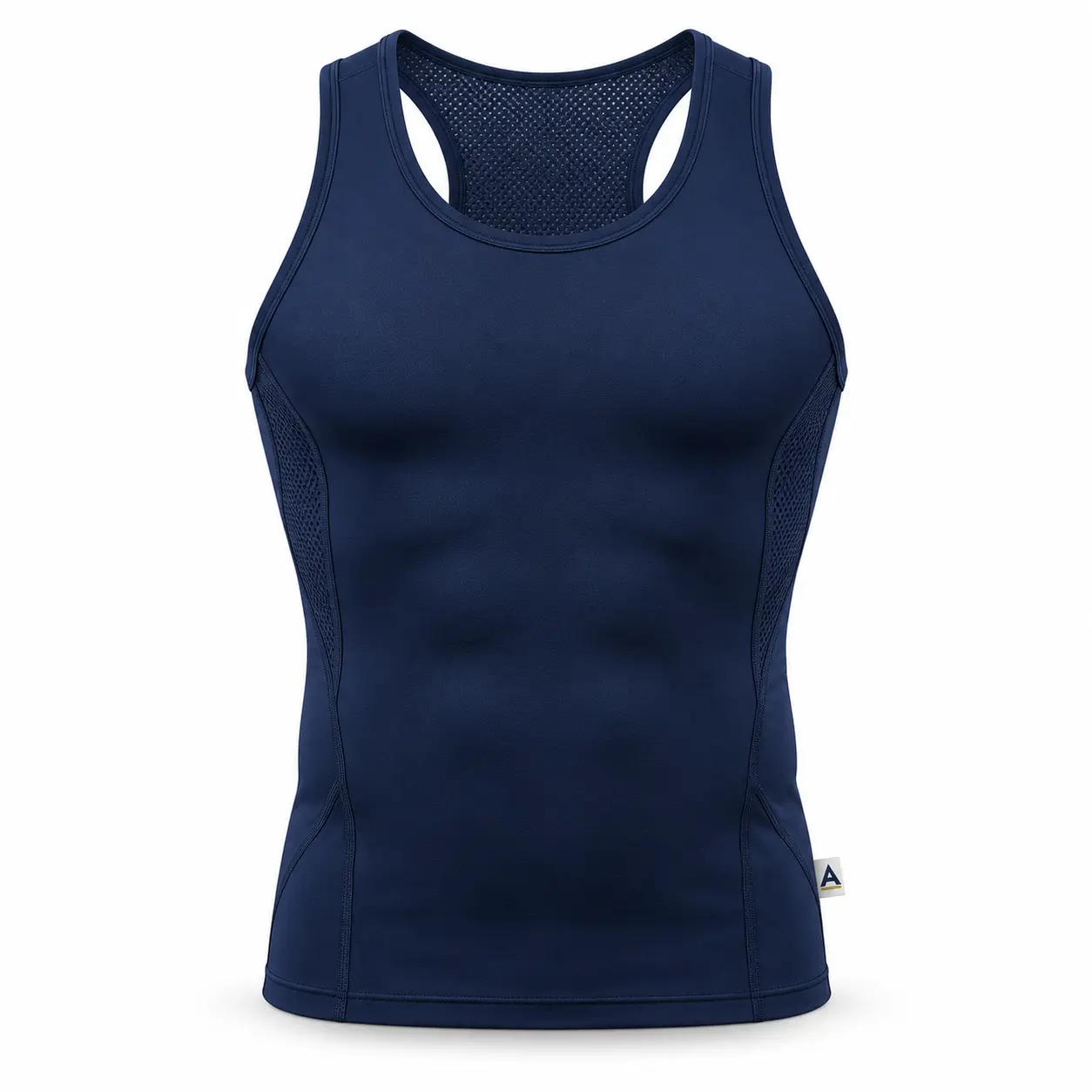 Compression Fit Mesh Back Gym Vest - front AI design mockup - Attirings
