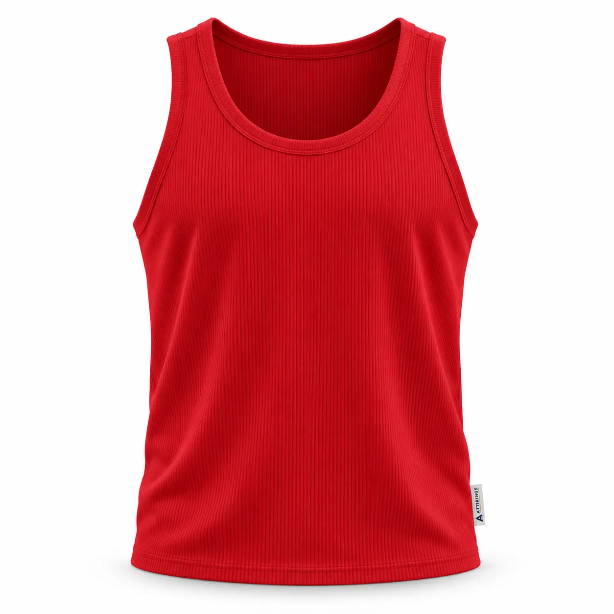 Relaxed Fit Ribbed Gym Vest - front AI design mockup - Attirings