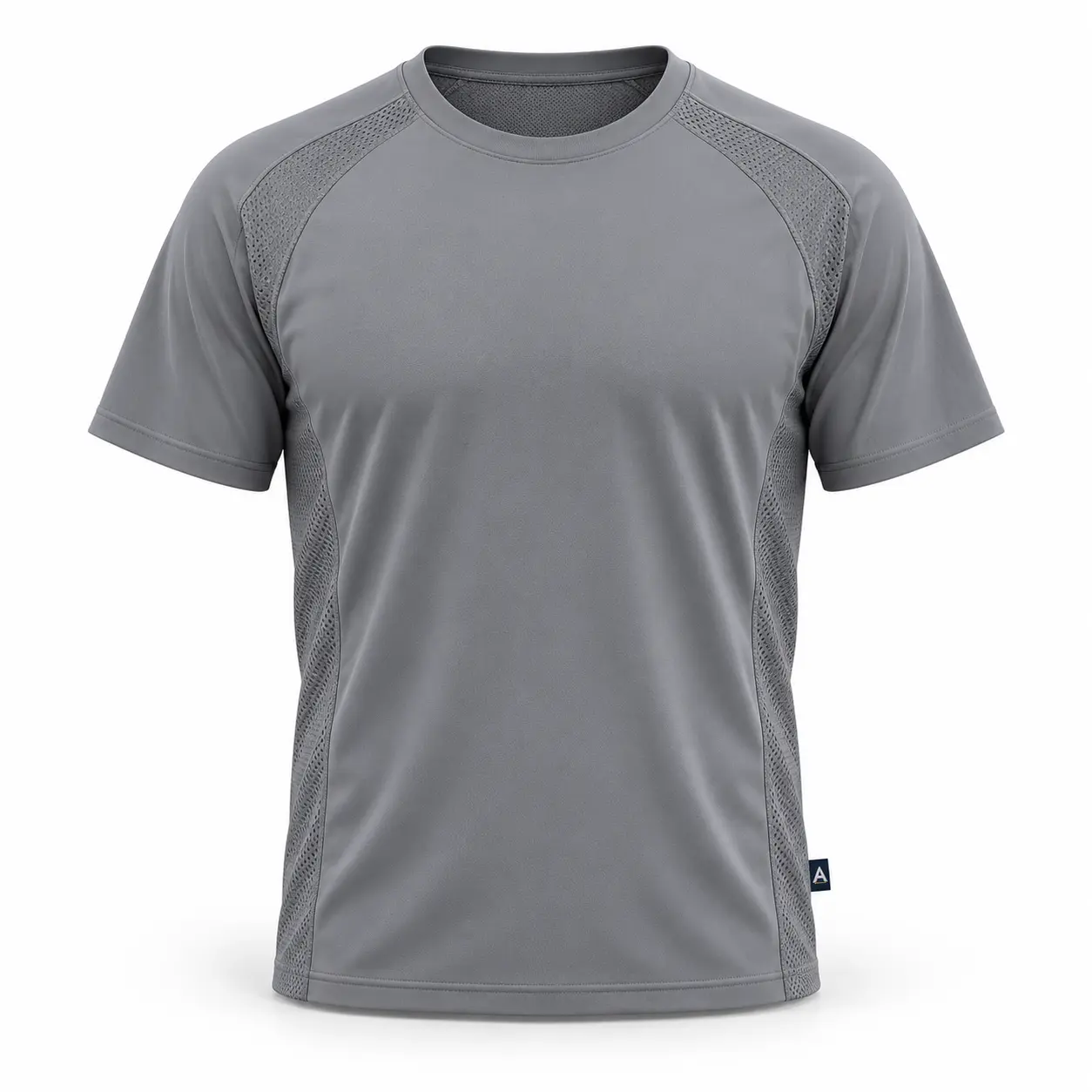 Regular Fit Mesh Panel Sports T-Shirt - front AI design mockup - Attirings