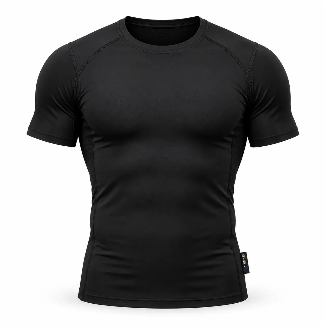 Compression Fit Crew Neck Sports T-Shirt - front AI design mockup - Attirings