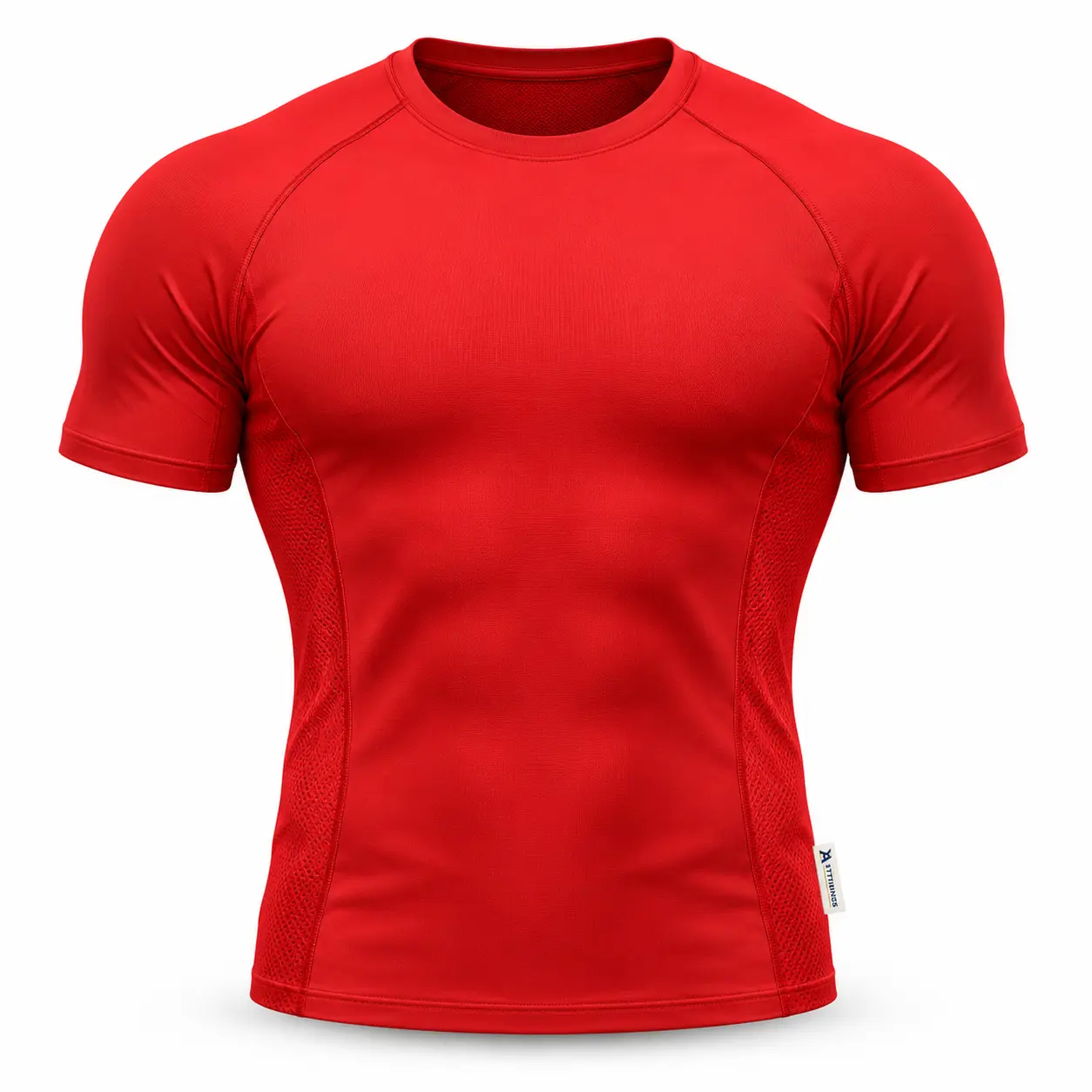 Compression Fit Moisture-Wicking Sports T-Shirt - front AI design mockup - Attirings