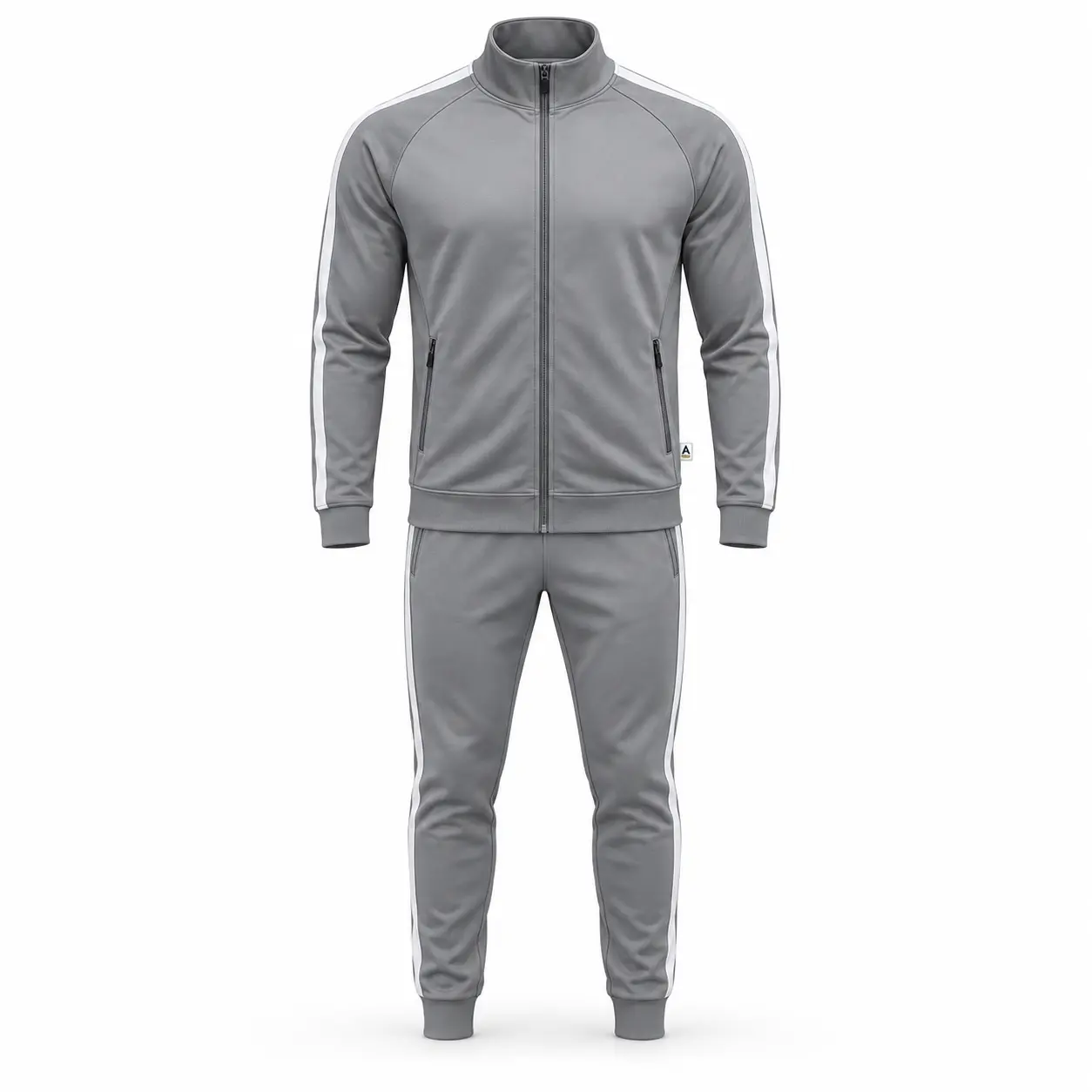 Slim Fit Side-Stripe Set Tracksuit - front AI design mockup - Attirings