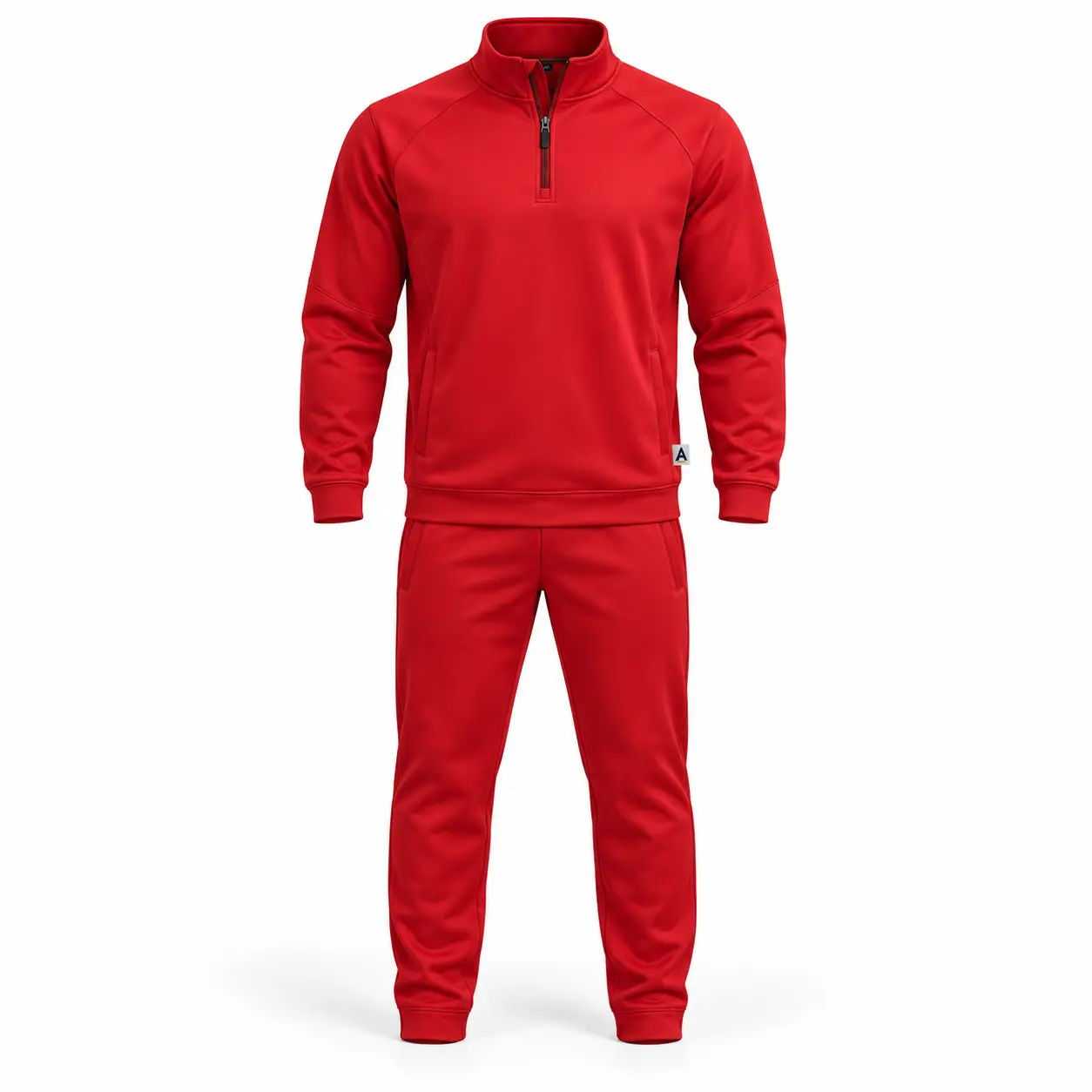 Regular Fit Quarter-Zip Training Set Tracksuit - front AI design mockup - Attirings