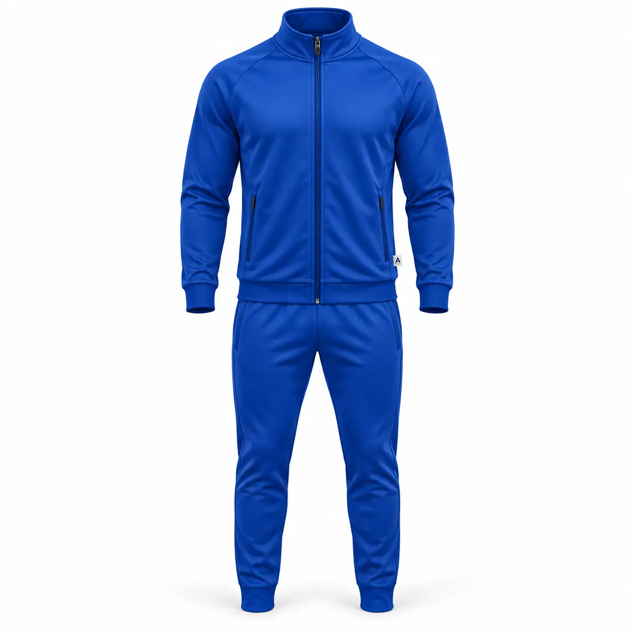 Athletic Fit Zip-Up Jacket Set Tracksuit - front AI design mockup - Attirings