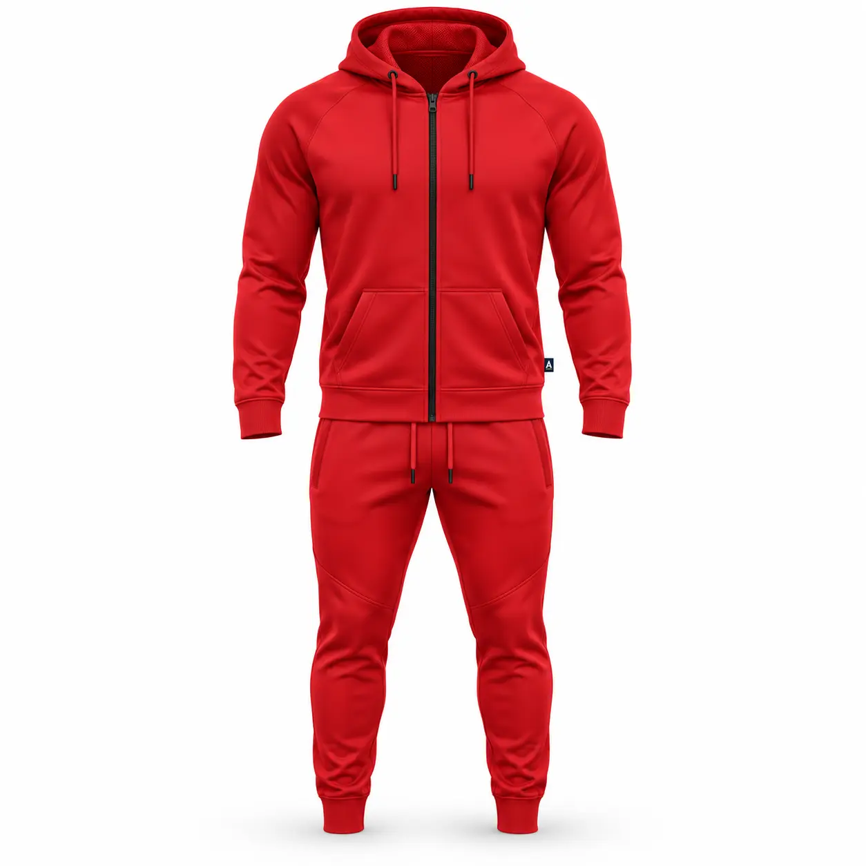 Athletic Fit Hooded Two-Piece Set Tracksuit - front AI design mockup - Attirings