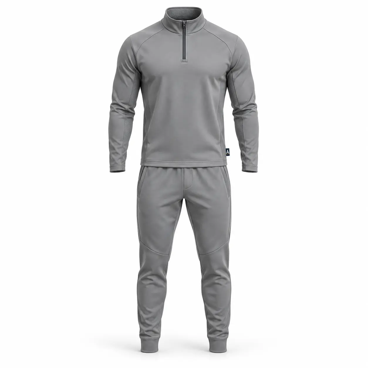 Athletic Fit Quarter-Zip Training Set Tracksuit - front AI design mockup - Attirings