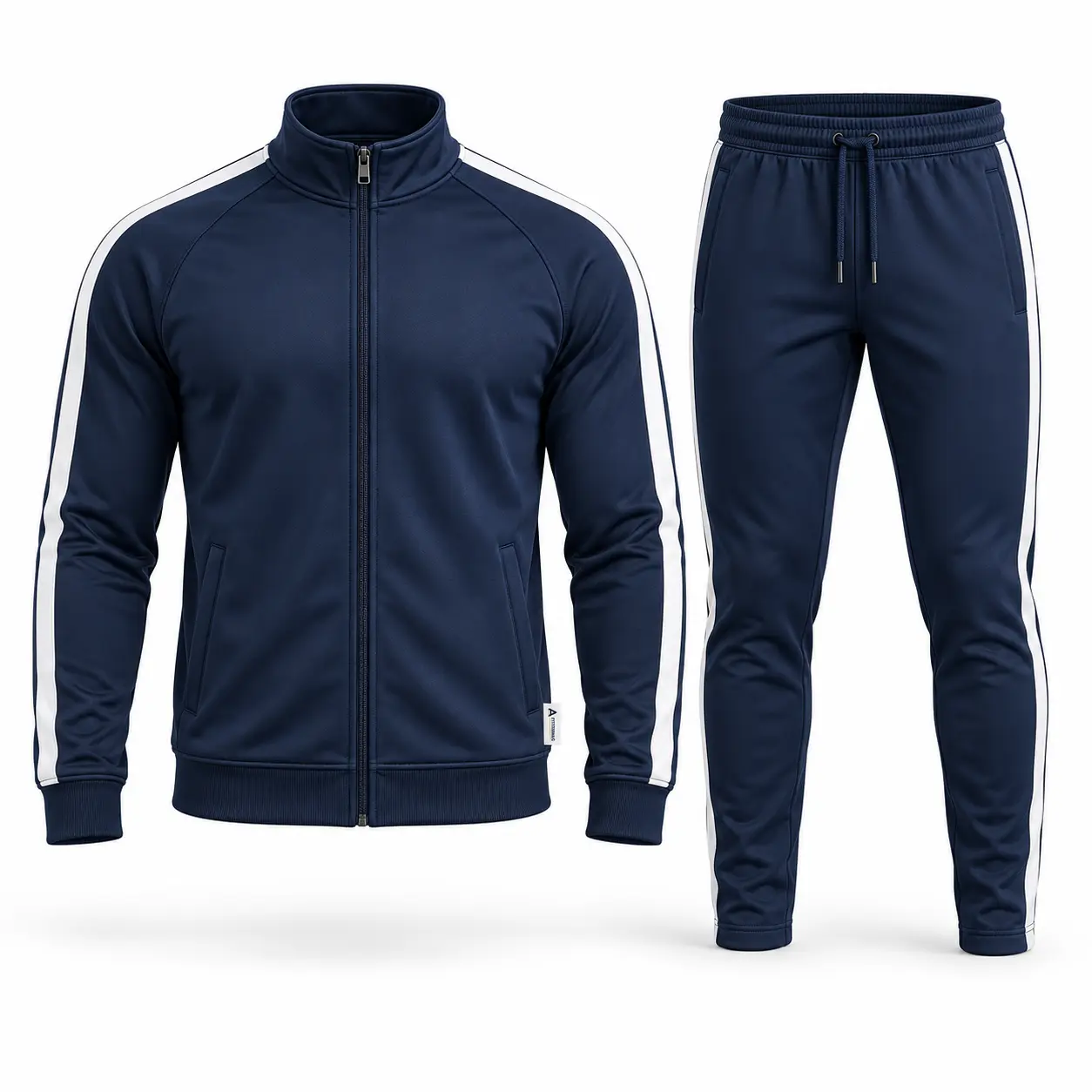 Athletic Fit Side-Stripe Set Tracksuit - front AI design mockup - Attirings