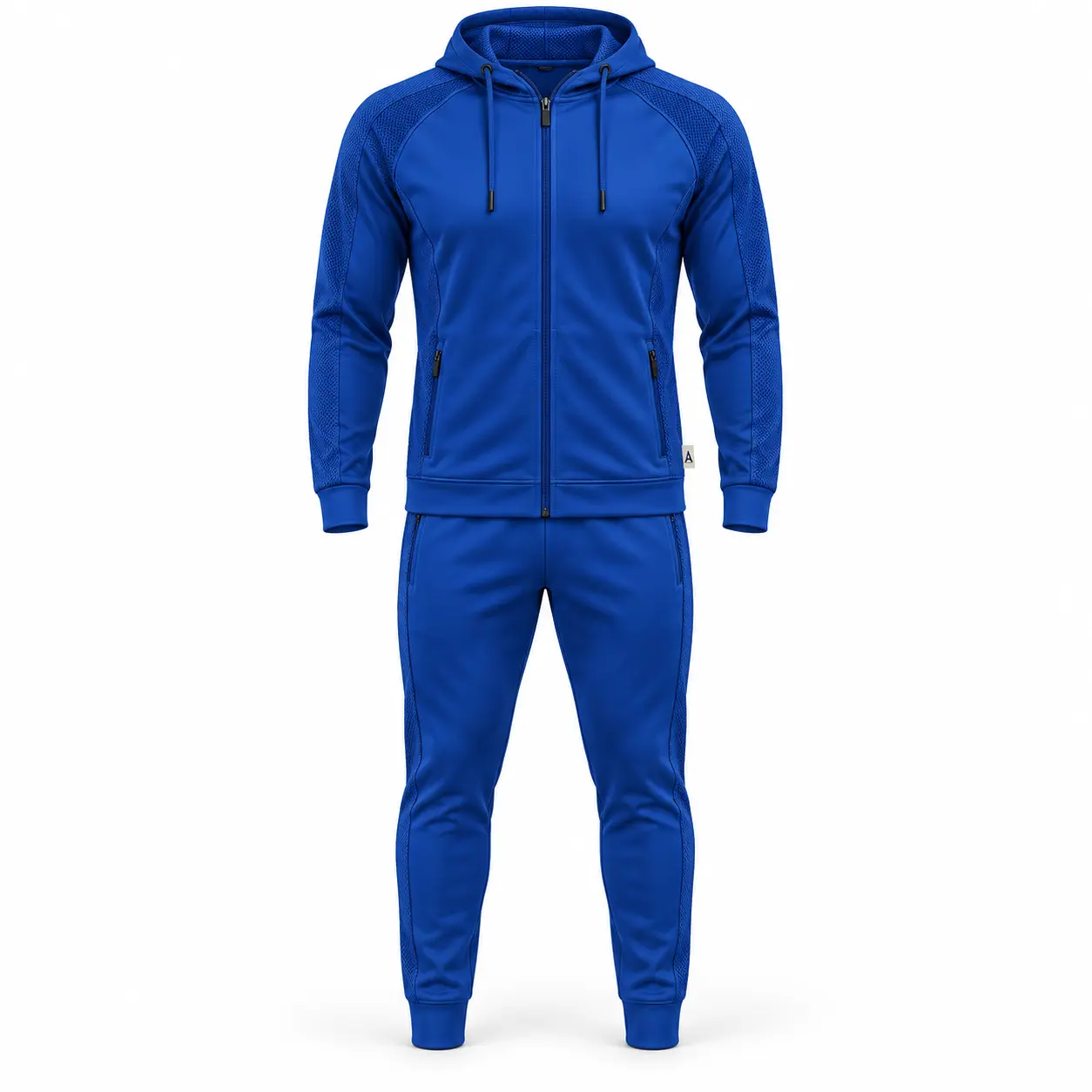 Athletic Fit Mesh Panel Set Tracksuit - front AI design mockup - Attirings