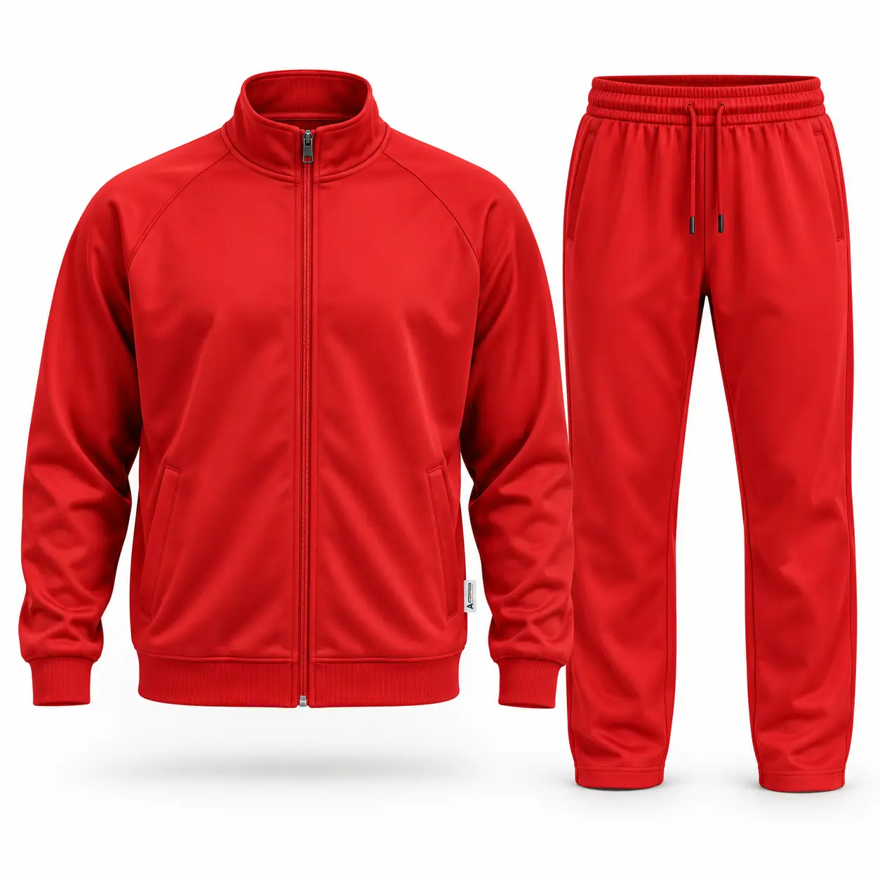 Relaxed Fit Zip-Up Jacket Set Tracksuit - front AI design mockup - Attirings