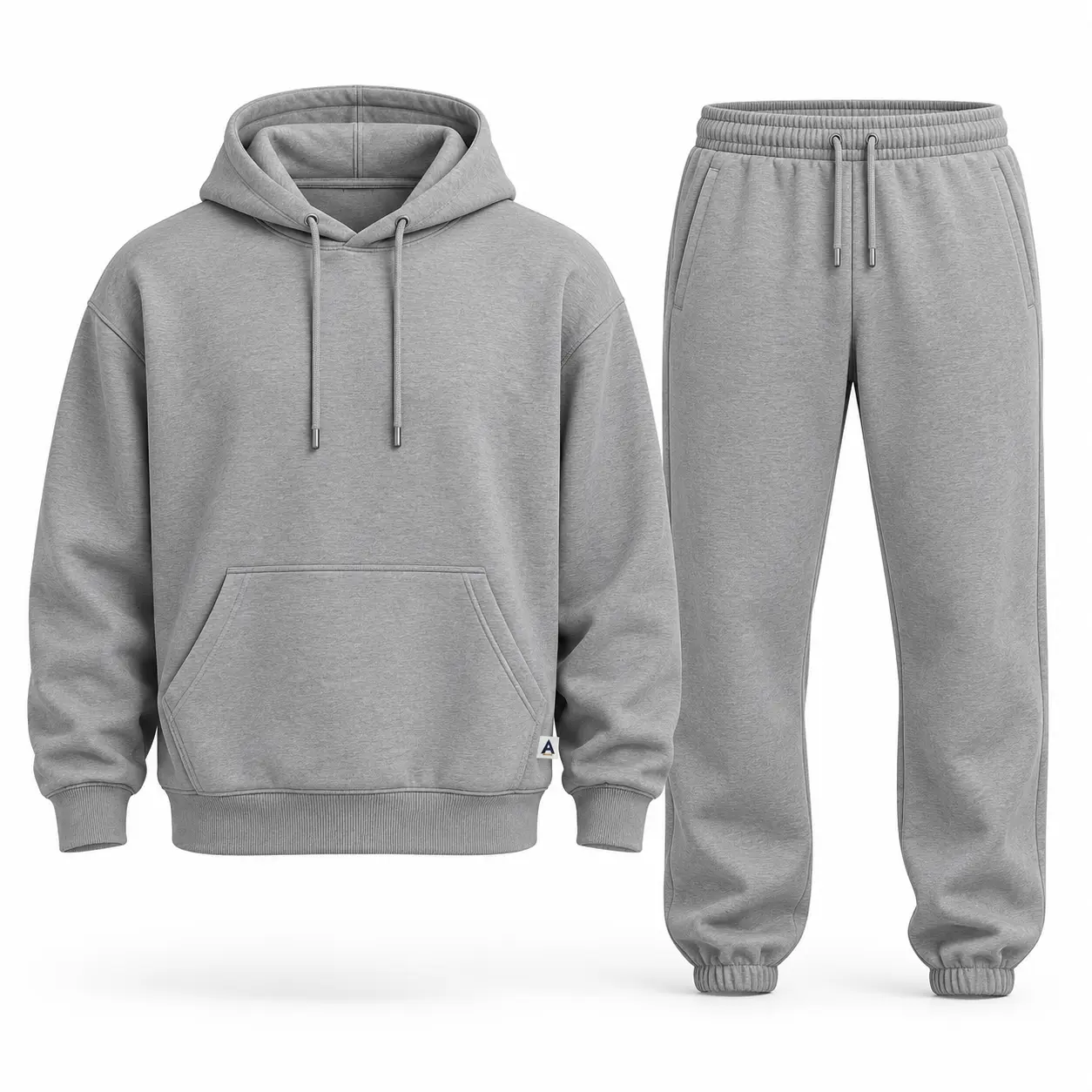 Relaxed Fit Hooded Two-Piece Set Tracksuit - front AI design mockup - Attirings