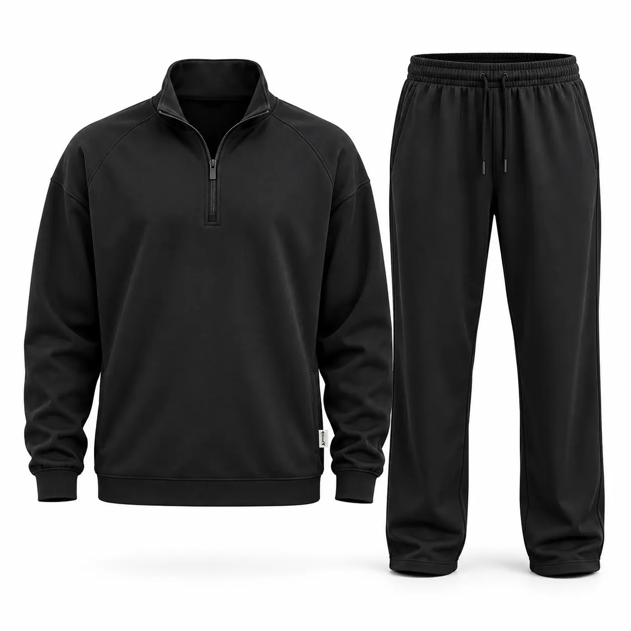 Relaxed Fit Quarter-Zip Training Set Tracksuit - front AI design mockup - Attirings