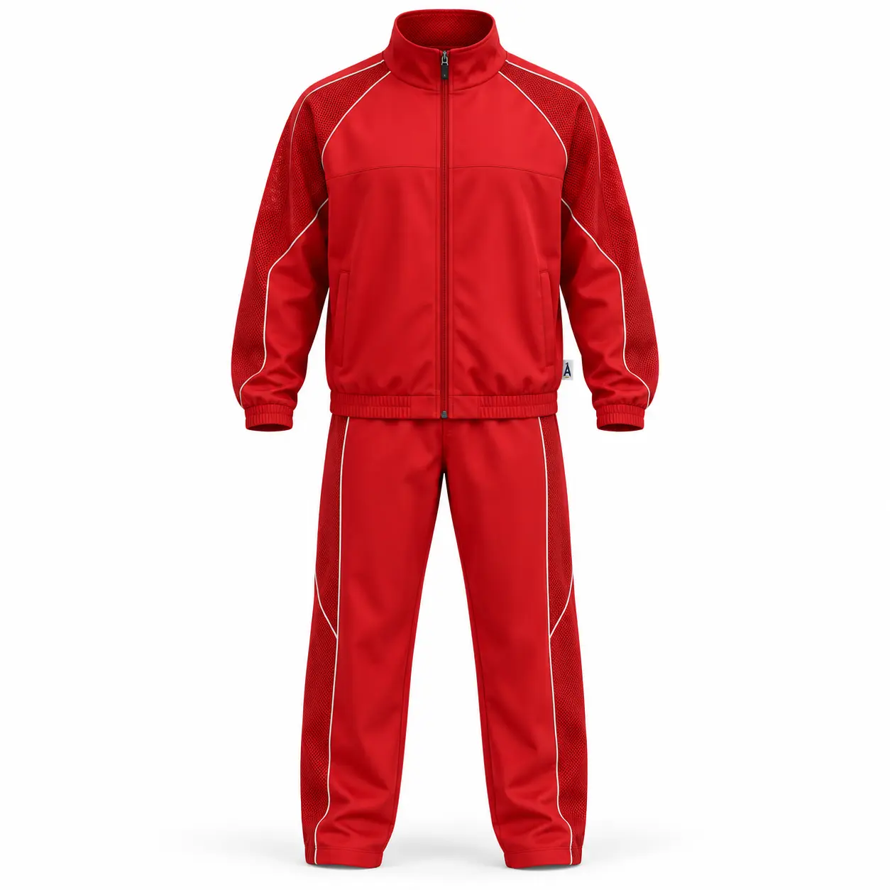 Relaxed Fit Mesh Panel Set Tracksuit - front AI design mockup - Attirings