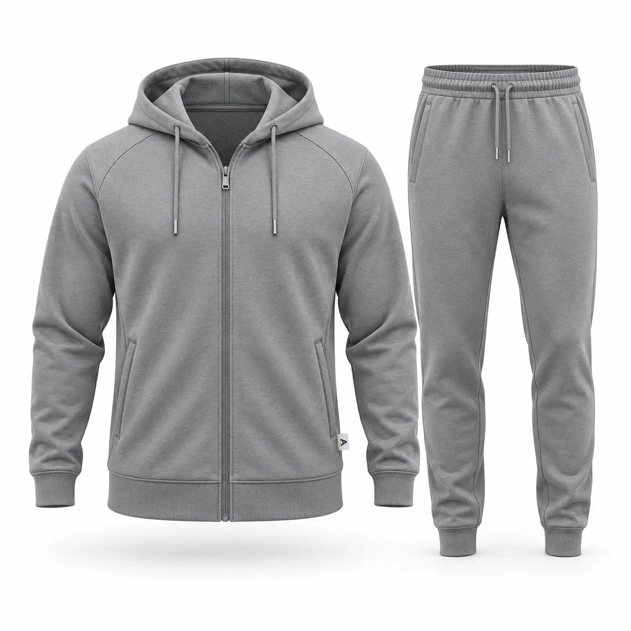 Classic Fit Zip-Up Jacket Set Tracksuit - front AI design mockup - Attirings