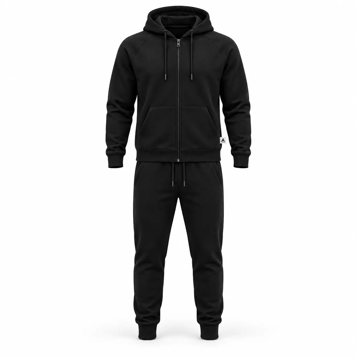 Classic Fit Hooded Two-Piece Set Tracksuit - front AI design mockup - Attirings