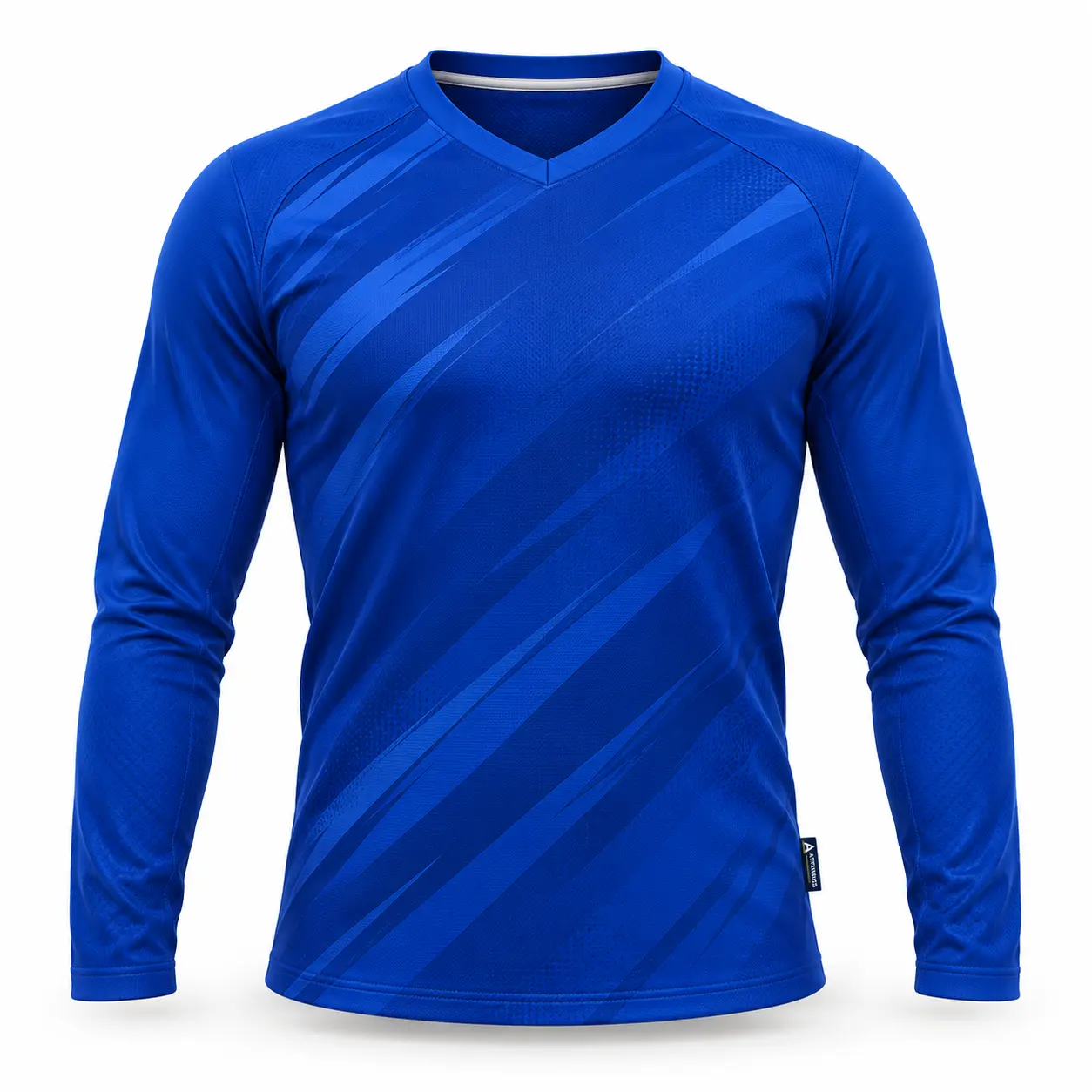 Slim Fit Long Sleeve Football Jersey front AI mockup - Attirings