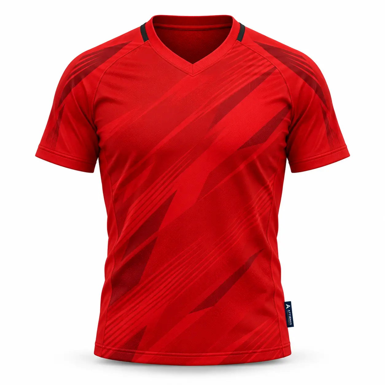 Athletic Fit V-Neck Collar Football Jersey front AI mockup - Attirings