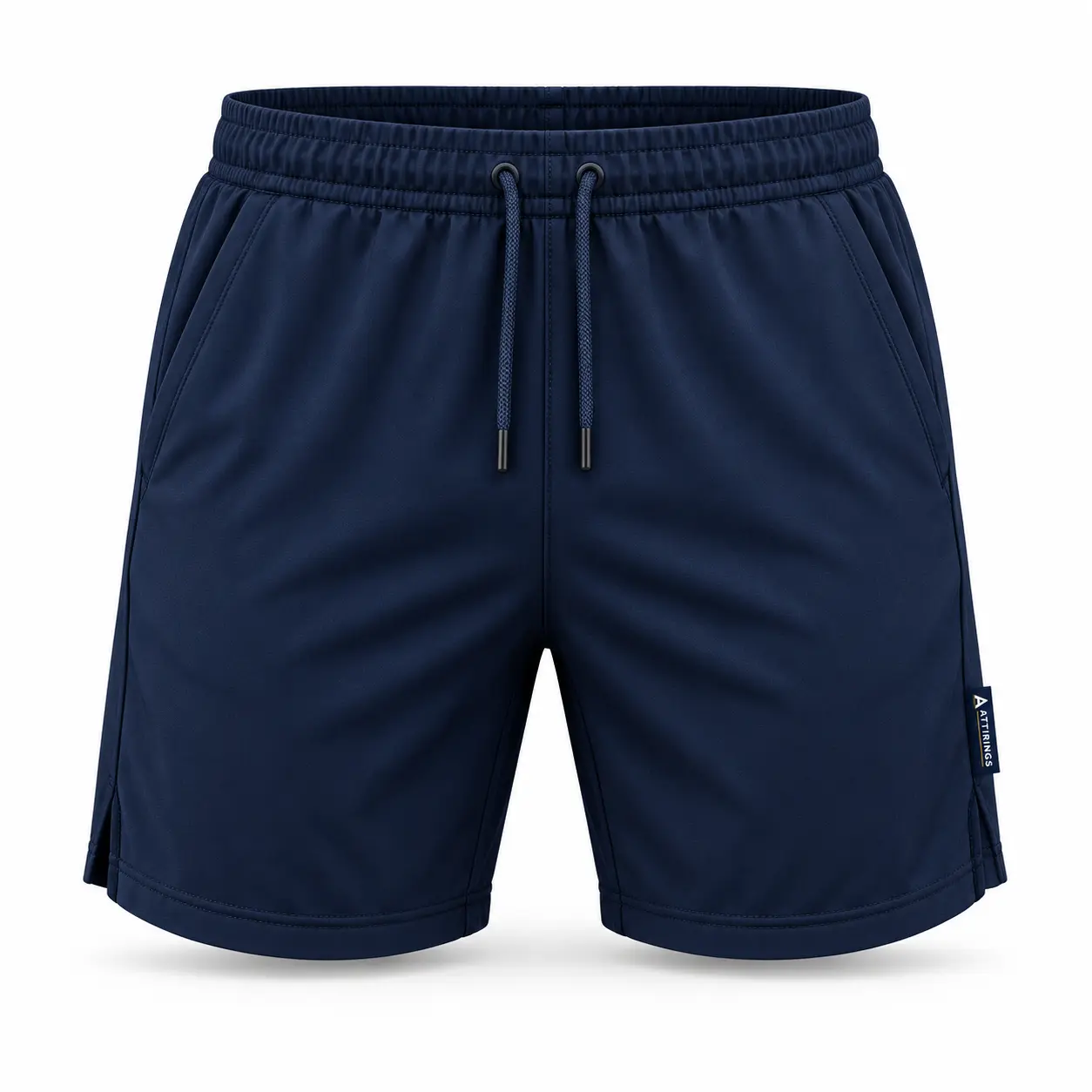 Slim Fit Elastic Waist Sports Shorts front AI mockup - Attirings