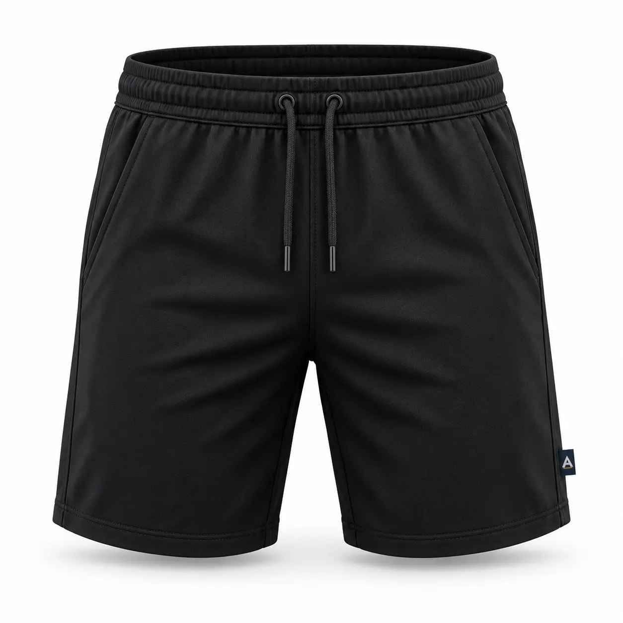 Slim Fit Drawstring Sports Shorts front AI mockup - Attirings