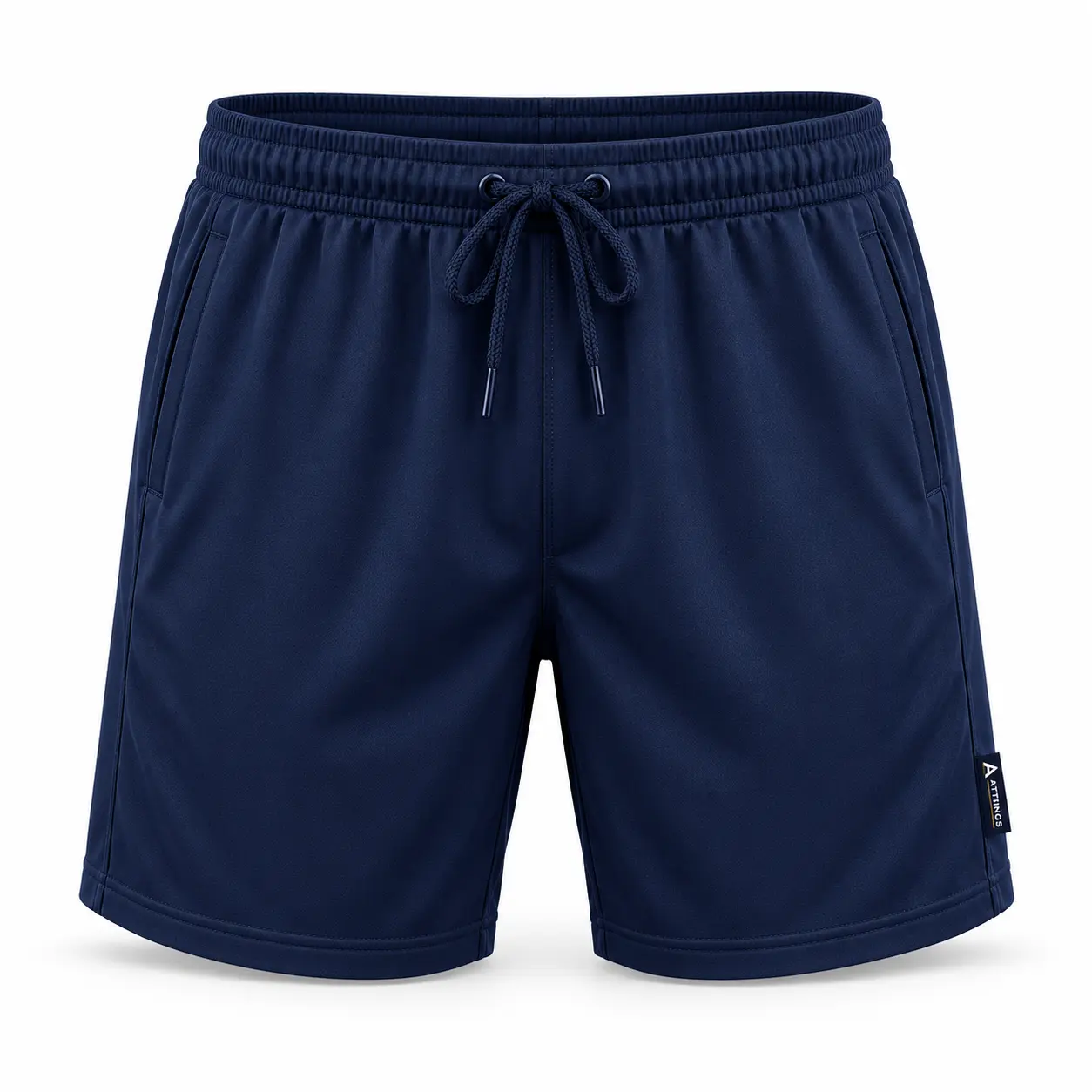 Regular Fit Drawstring Sports Shorts front AI mockup - Attirings