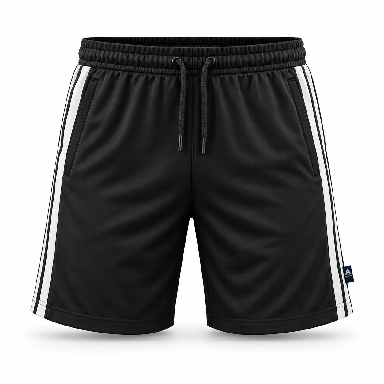 Athletic Fit Side Stripe Sports Shorts front AI mockup - Attirings