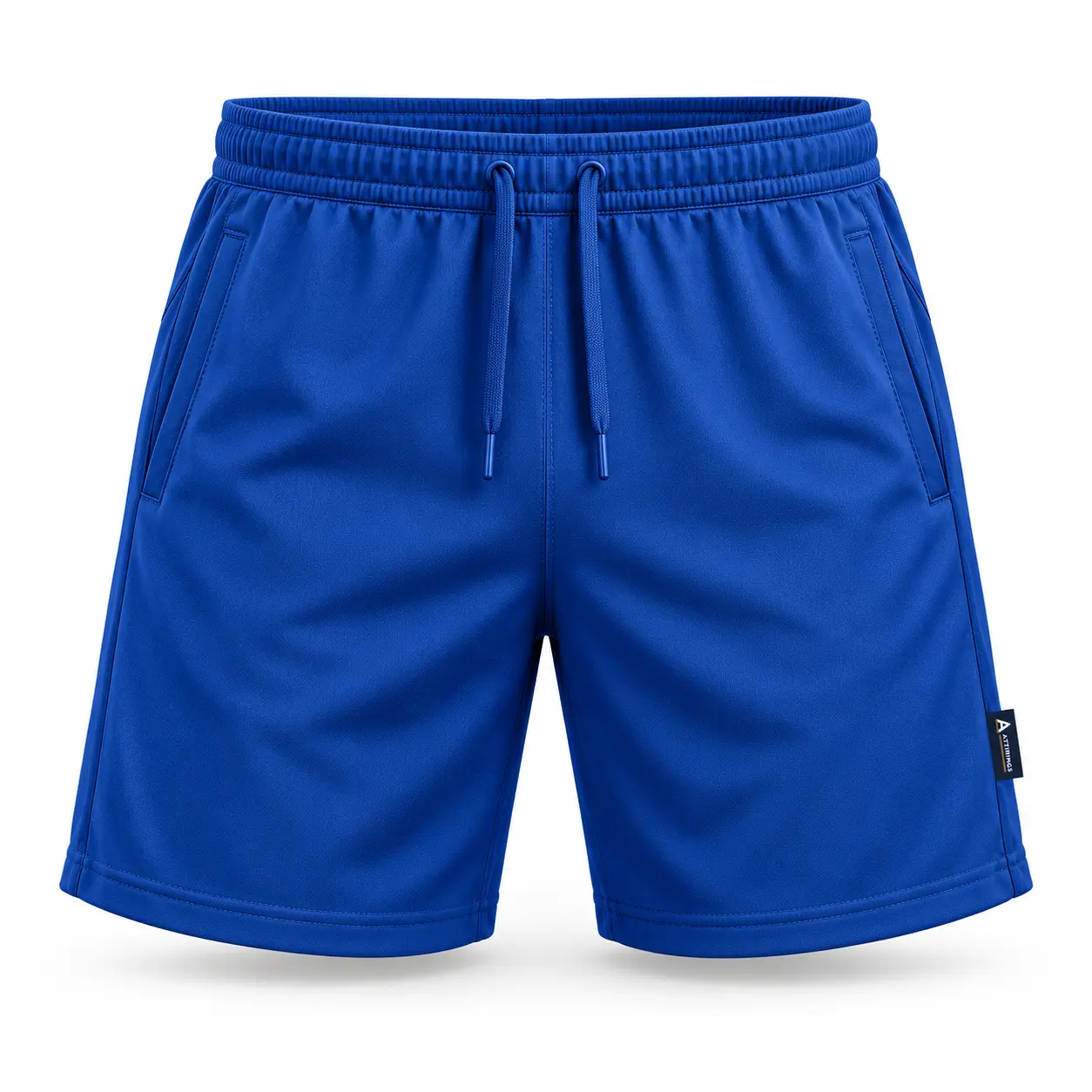 Athletic Fit Drawstring Sports Shorts front AI mockup - Attirings
