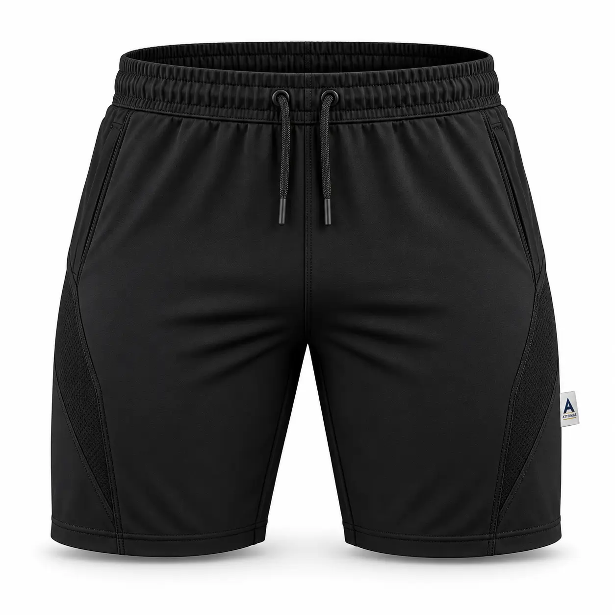Compression Fit Elastic Waist Sports Shorts front AI mockup - Attirings