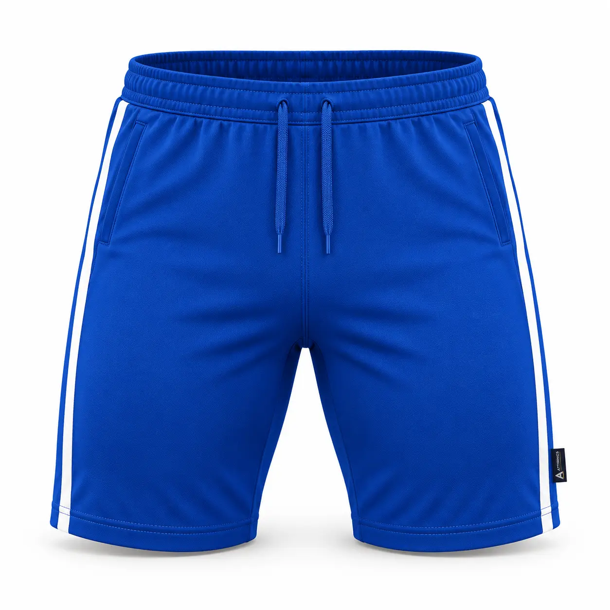 Compression Fit Side Stripe Sports Shorts front AI mockup - Attirings