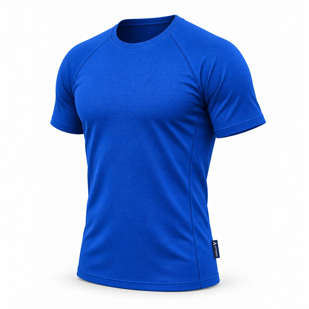 Slim Fit Raglan Sleeve Sports T-Shirt angle AI mockup - Attirings