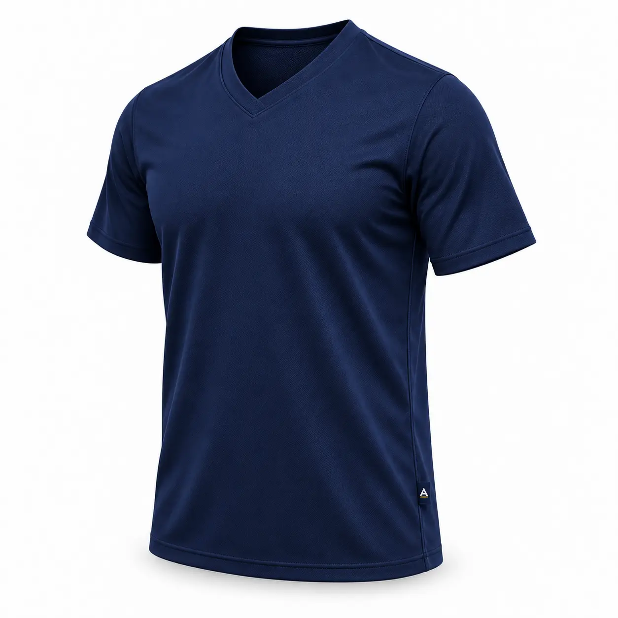 Regular Fit V-Neck Sports T-Shirt angle AI mockup - Attirings