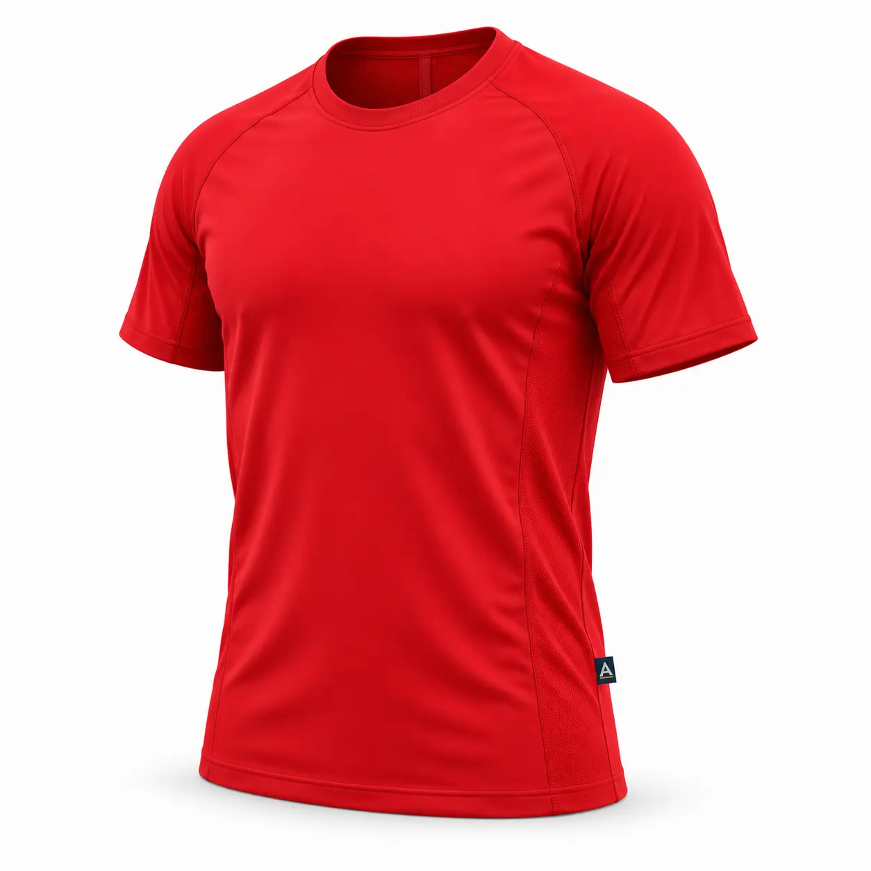 Athletic Fit Moisture-Wicking Sports T-Shirt angle AI mockup - Attirings