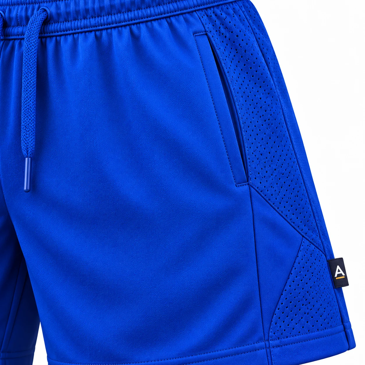 Slim Fit Quick-Dry Sports Shorts detail AI mockup - Attirings