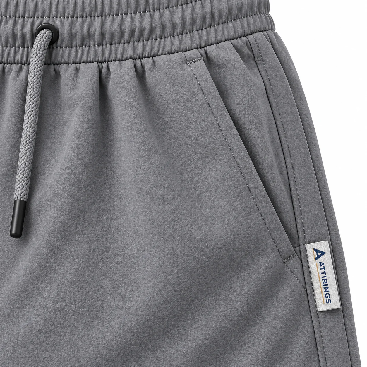 Relaxed Fit Elastic Waist Sports Shorts detail AI mockup - Attirings