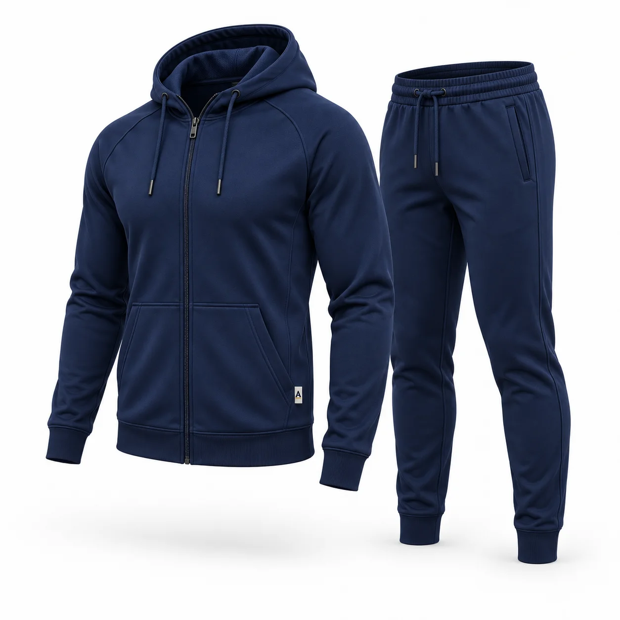 Slim Fit Hooded Two-Piece Set Tracksuit angle AI mockup - Attirings