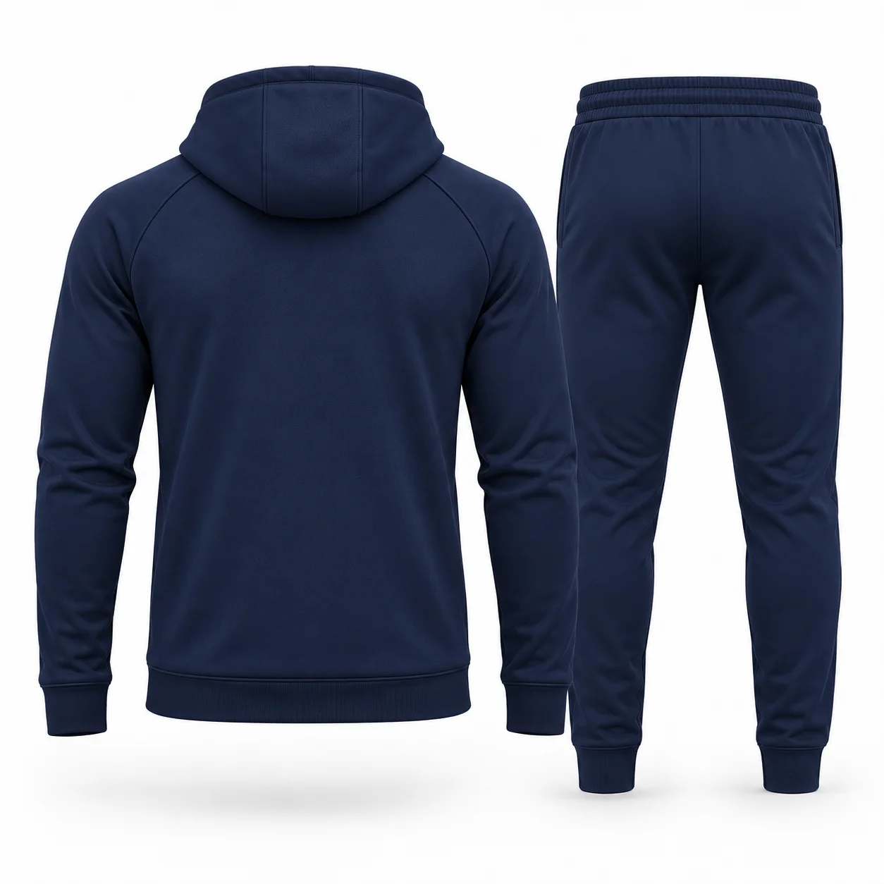 Slim Fit Hooded Two-Piece Set Tracksuit back AI mockup - Attirings