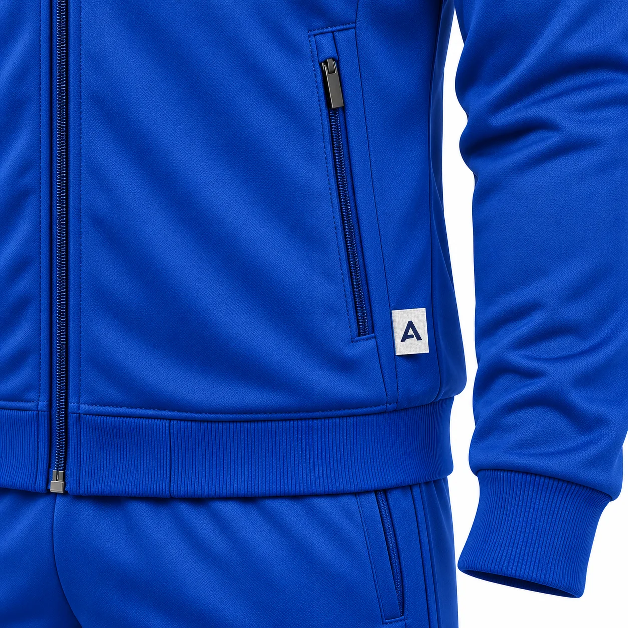 Athletic Fit Zip-Up Jacket Set Tracksuit detail AI mockup - Attirings