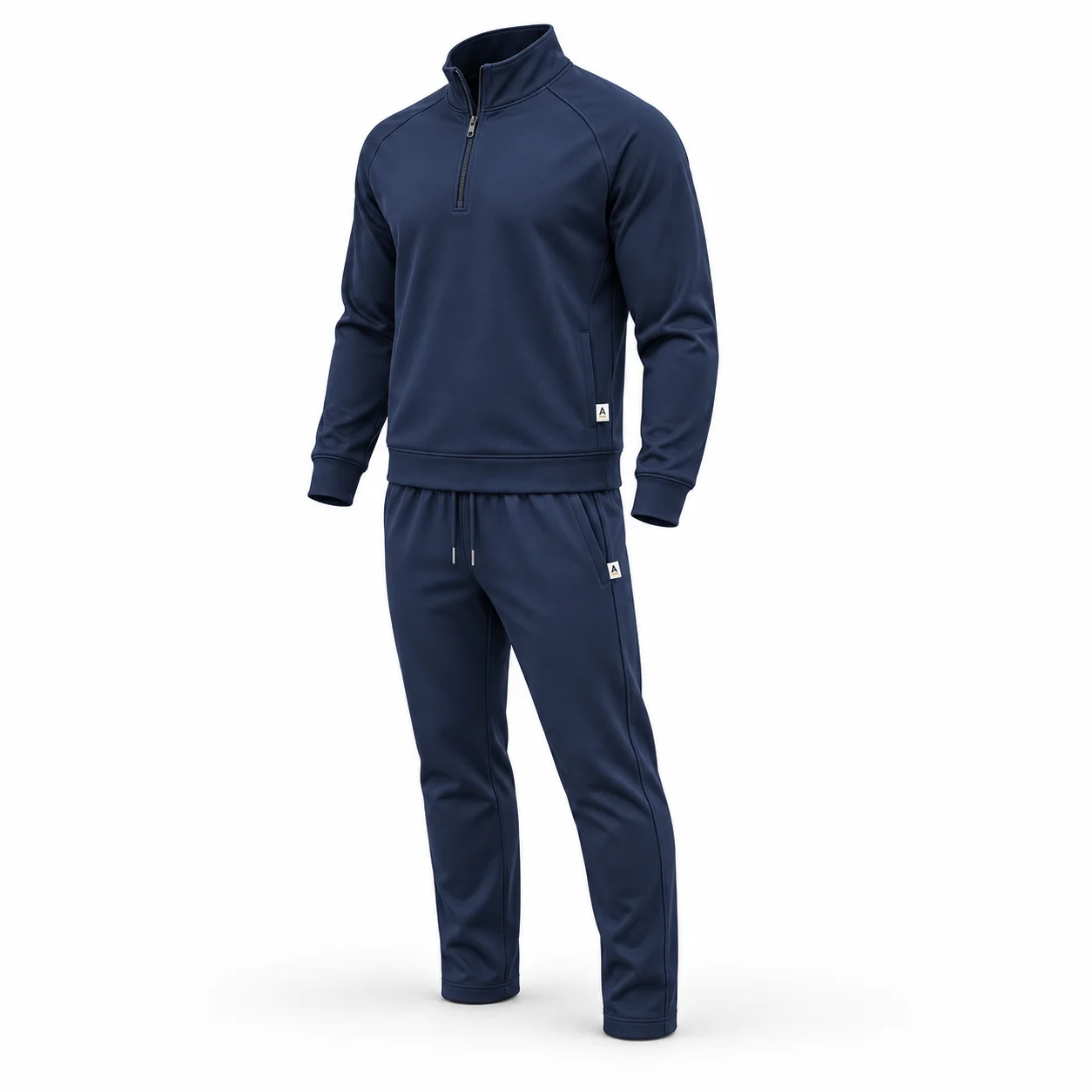 Classic Fit Quarter-Zip Training Set Tracksuit angle AI mockup - Attirings