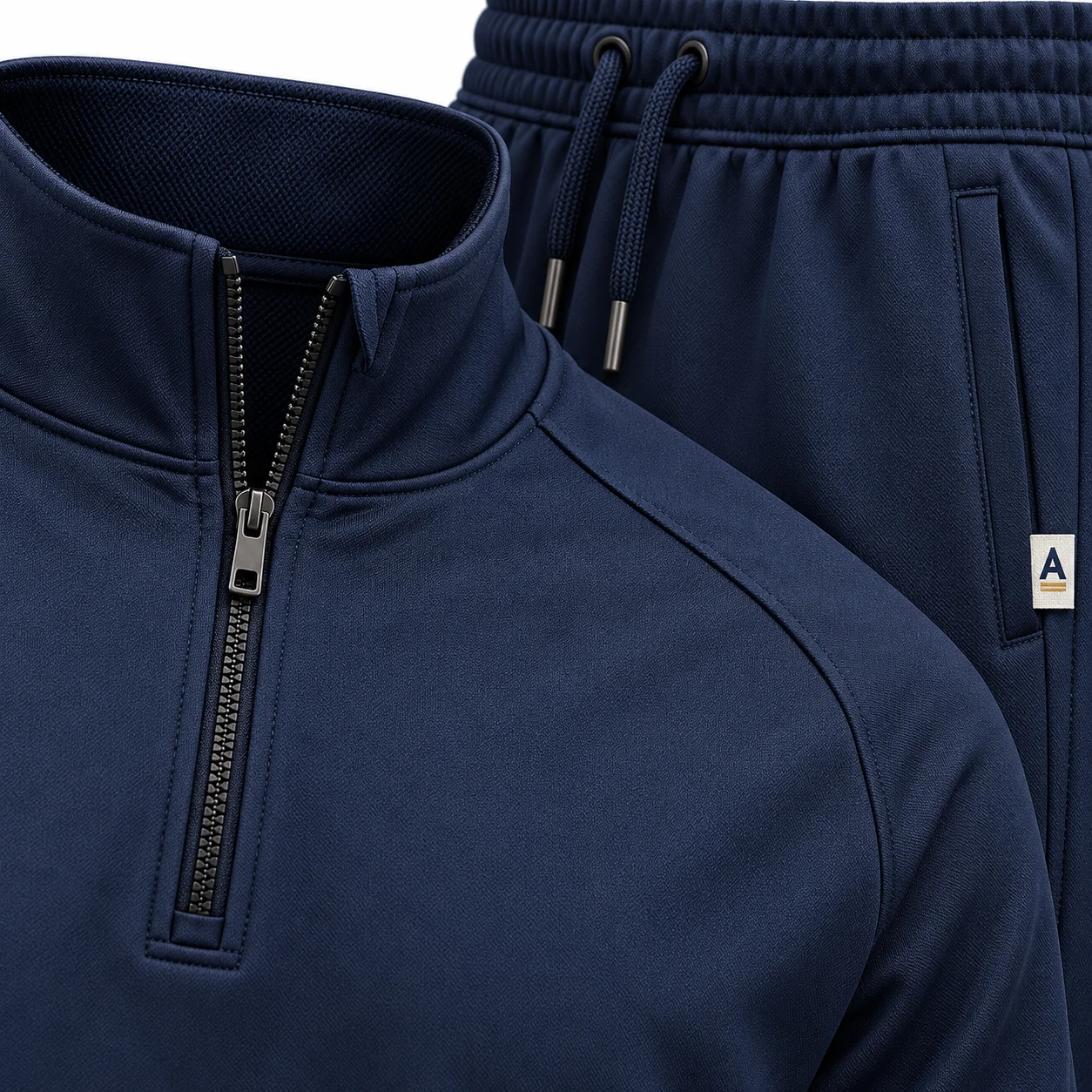 Classic Fit Quarter-Zip Training Set Tracksuit detail AI mockup - Attirings
