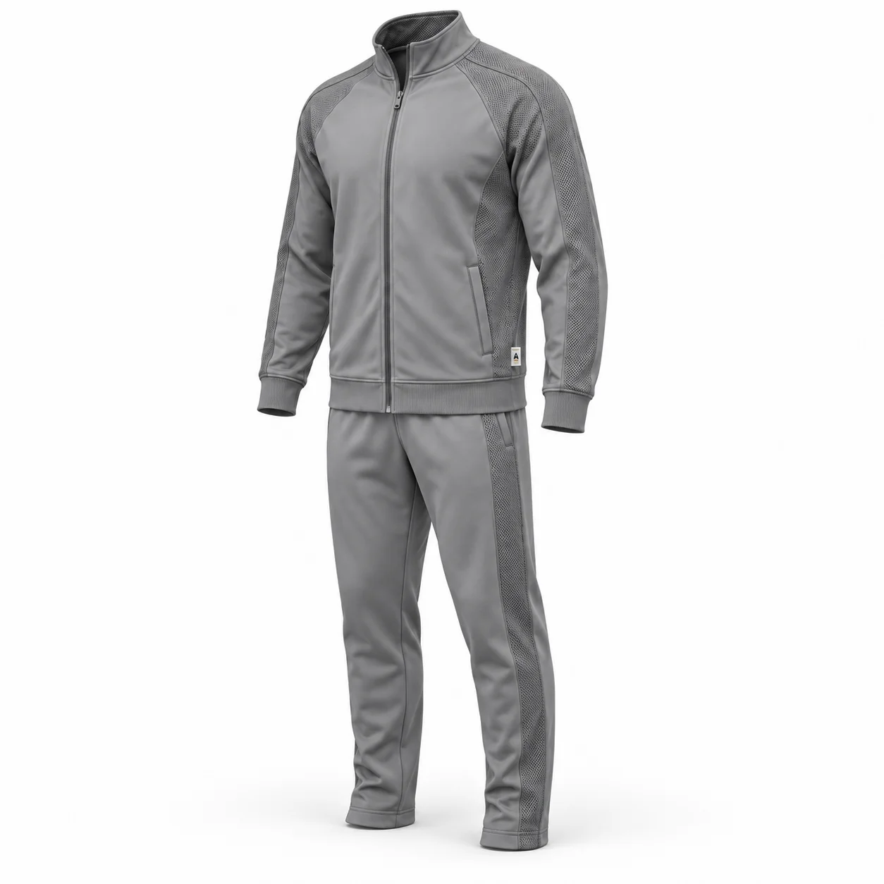 Classic Fit Mesh Panel Set Tracksuit angle AI mockup - Attirings