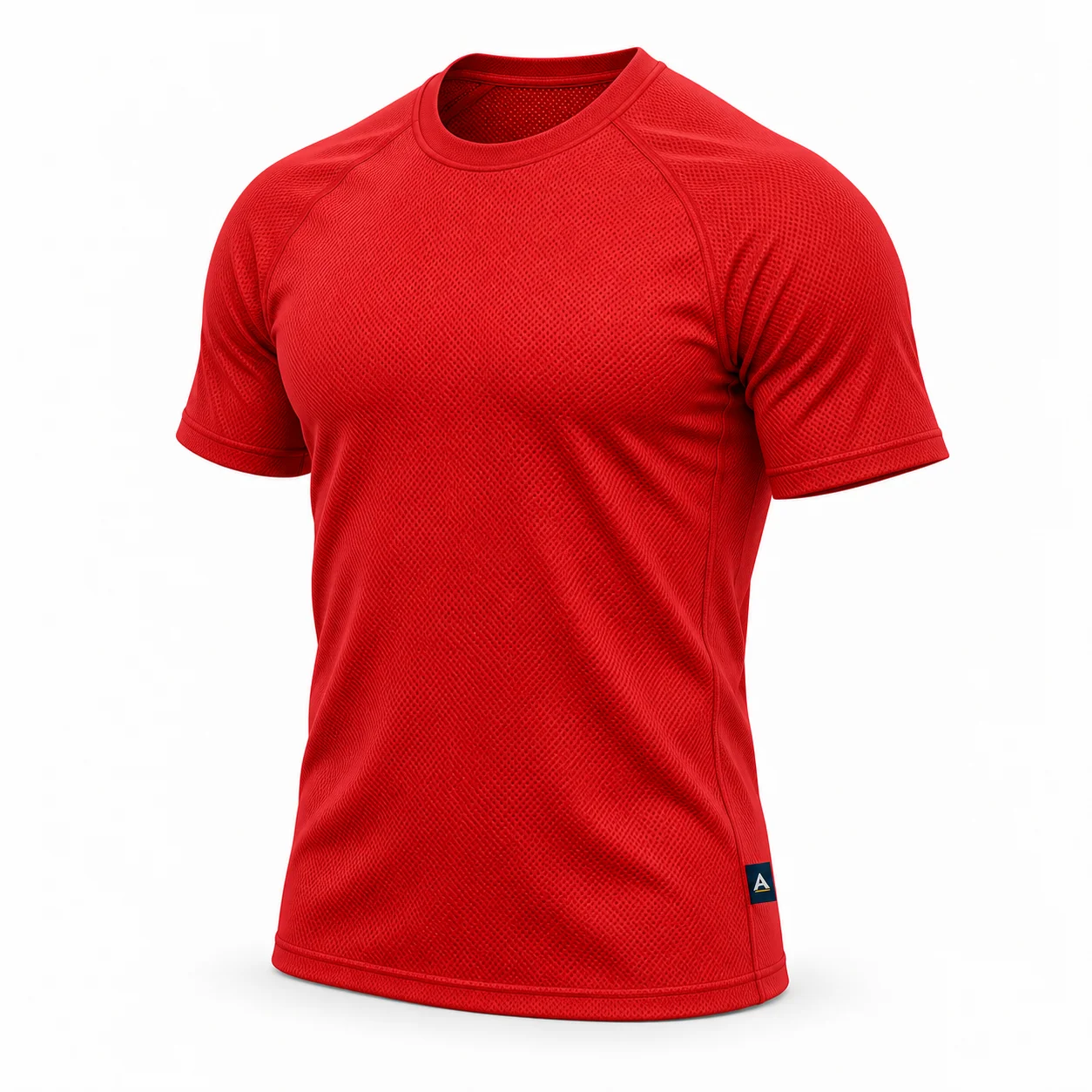 Athletic Fit Breathable Mesh Training Top angle AI mockup - Attirings
