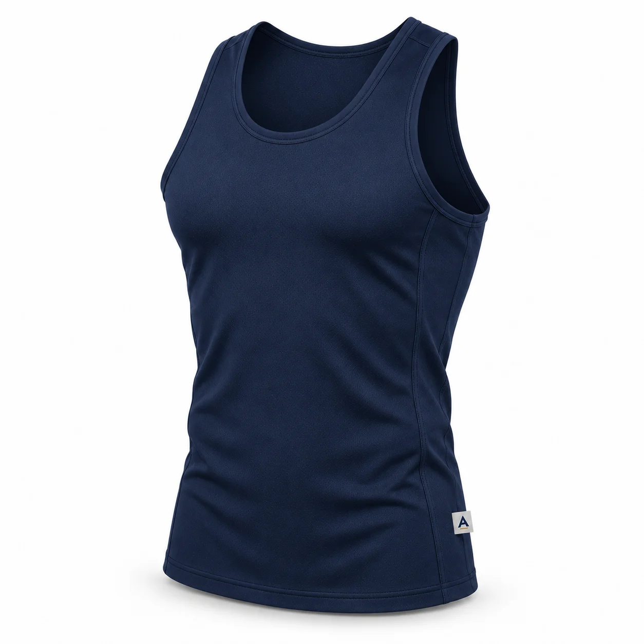Slim Fit Muscle Fit Gym Vest angle AI mockup - Attirings