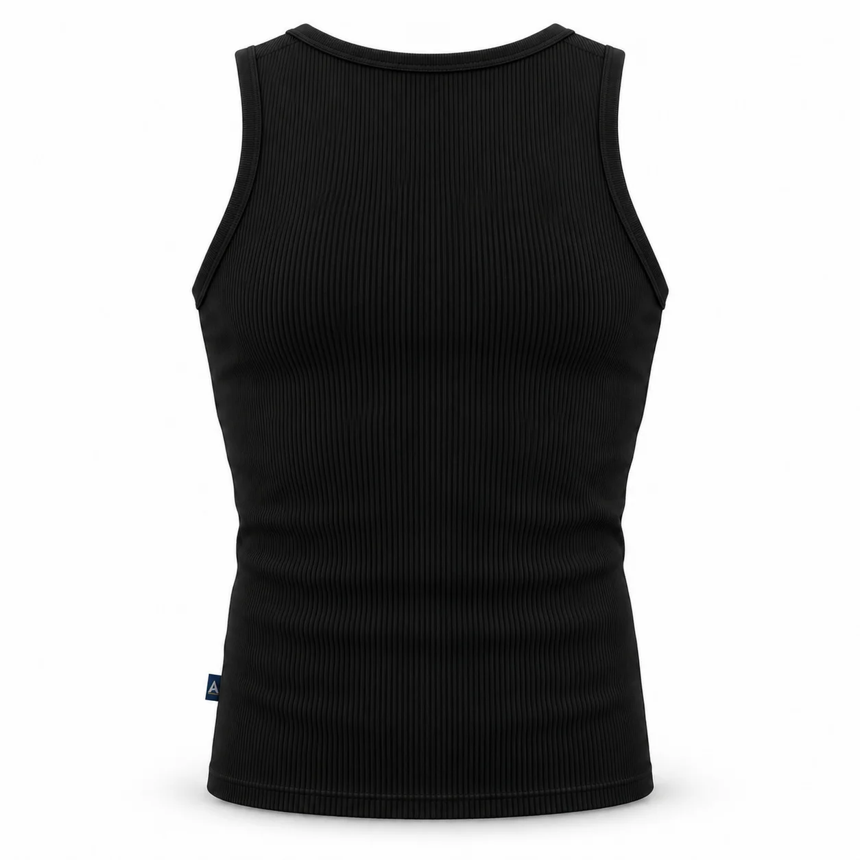 Slim Fit Ribbed Gym Vest back AI mockup - Attirings