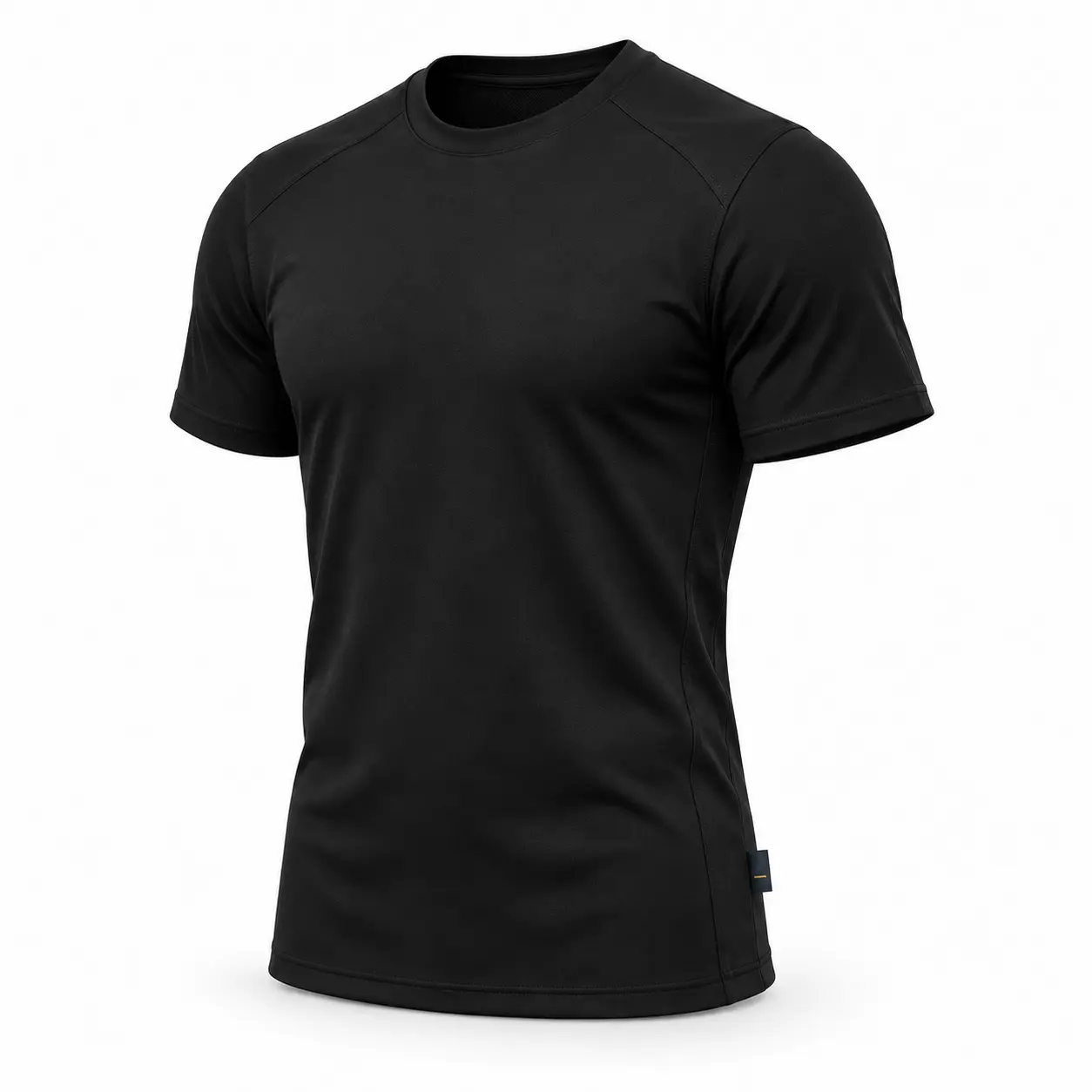 Slim Fit Crew Neck Sports T-Shirt angle AI mockup - Attirings