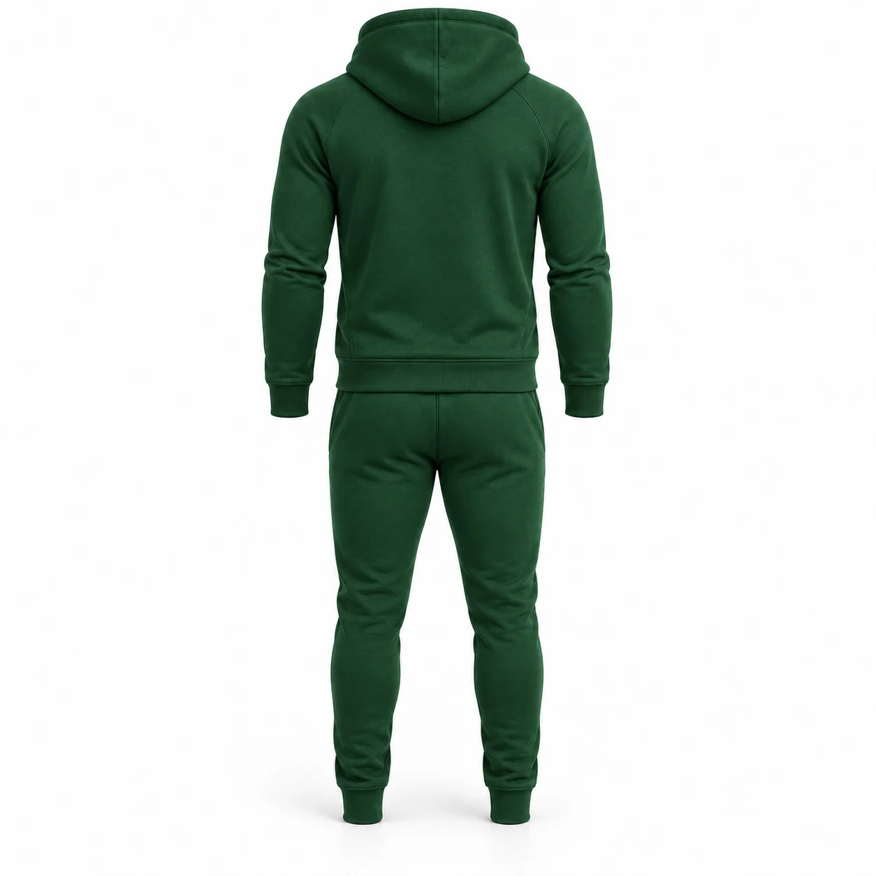 Men’s Slim Fit Hooded Two-Piece Set Tracksuit back view - AI design sample