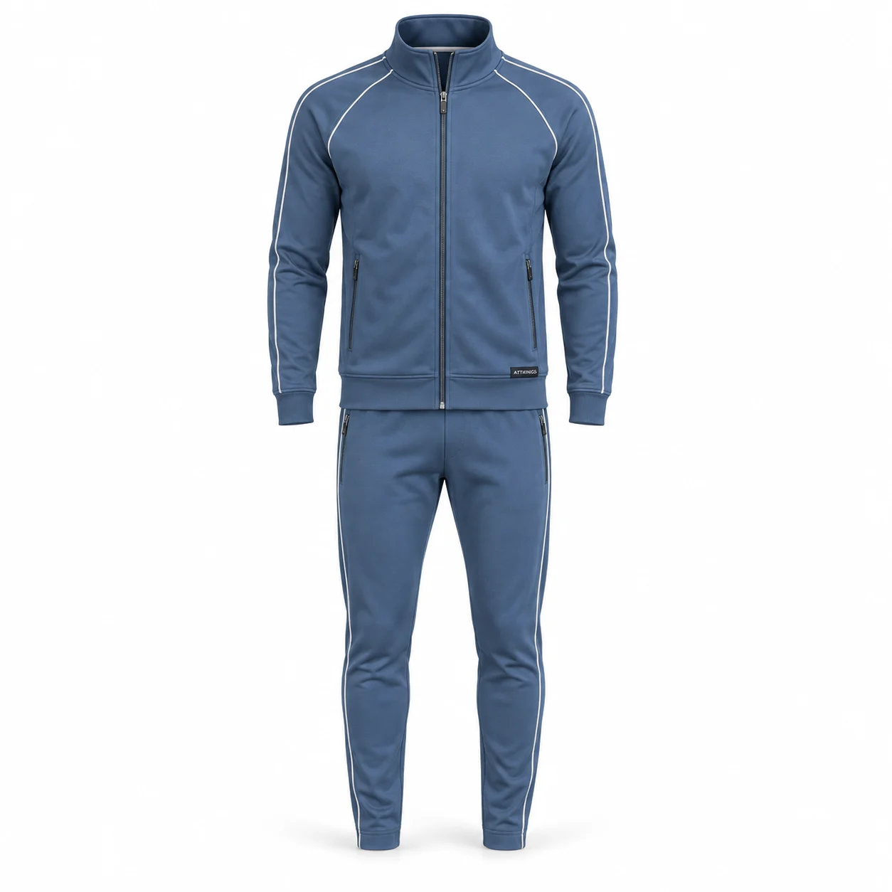 Men's Slim Fit Full-Zip Set Tracksuit - AI-generated design sample, front view