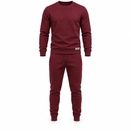 Men's Slim Fit Ribbed Cuff Set Tracksuit - AI-generated design sample, front view