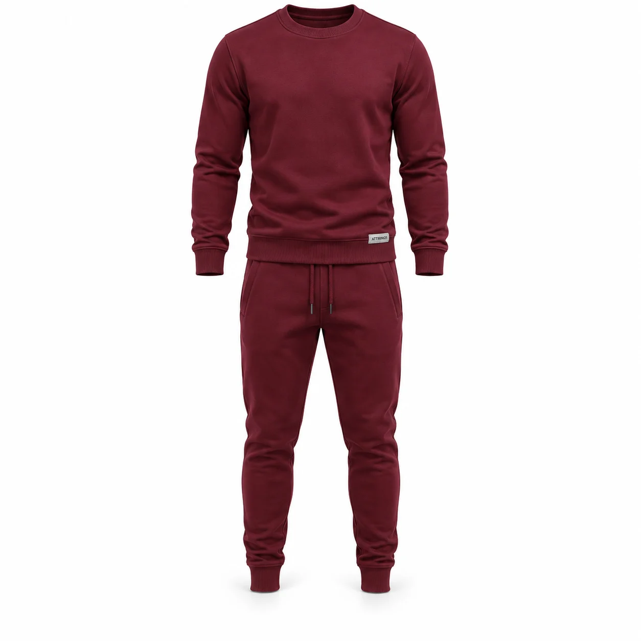 Men's Slim Fit Ribbed Cuff Set Tracksuit - AI-generated design sample, front view