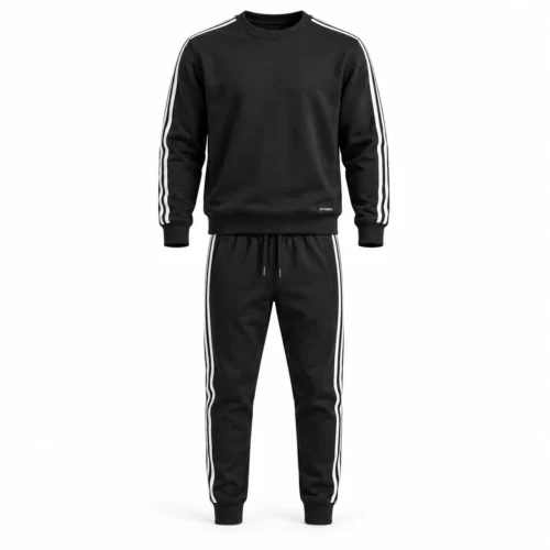 Men's Regular Fit Ribbed Cuff Set Tracksuit - AI-generated design sample, front view